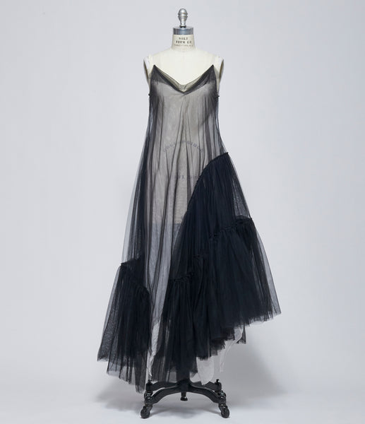 SS26 Marc Le Bihan Womens Black/Nacre Robe Combi Tulle – IfSohoNewYork