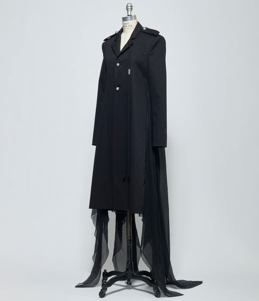 SS26 Ann Demeulemeester Womens Fena Hybrid Overcoat with Silk