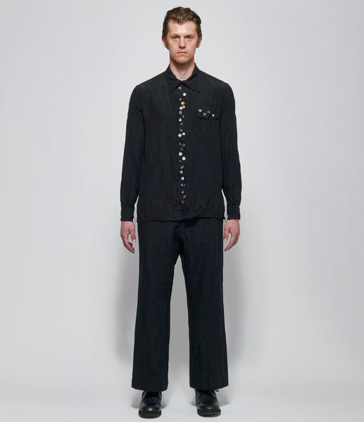 SS26 Archivio J.M. Ribot Mens Black Multi-Button Shirt – IfSohoNewYork