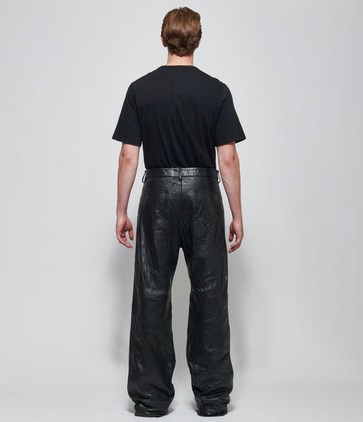 SS26 PRE Rick Owens Mens Pantaloni in Pelle Geth Jeans – IfSohoNewYork