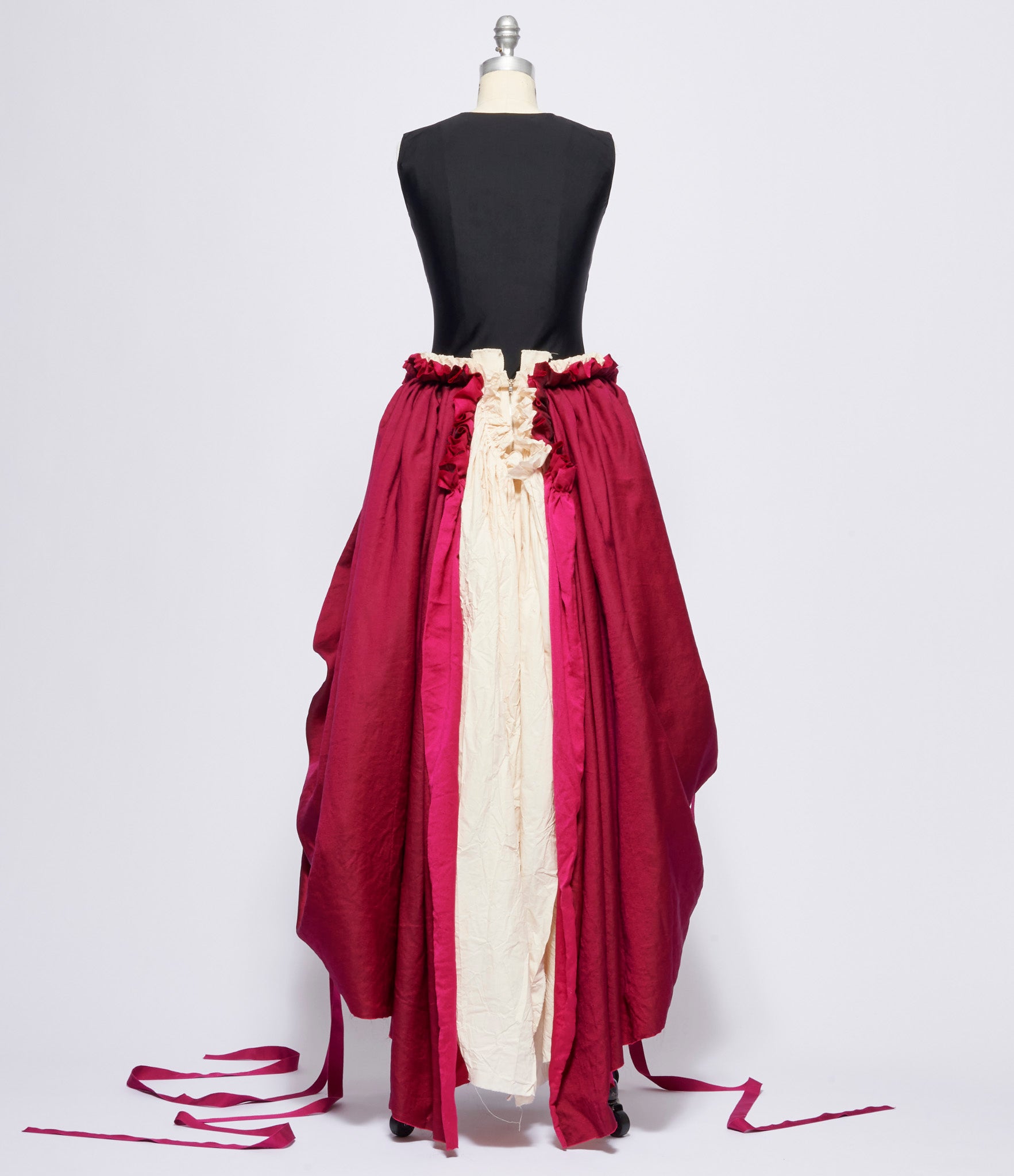 Elena Dawson Magenta Caviar Ruff Skirt