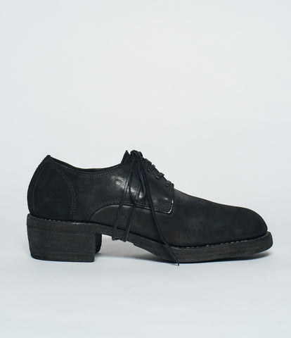 Guidi 792Z Black Calf Full Grain Lined Stacked Derby
