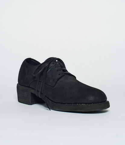 Guidi 792Z Black Calf Full Grain Lined Stacked Derby
