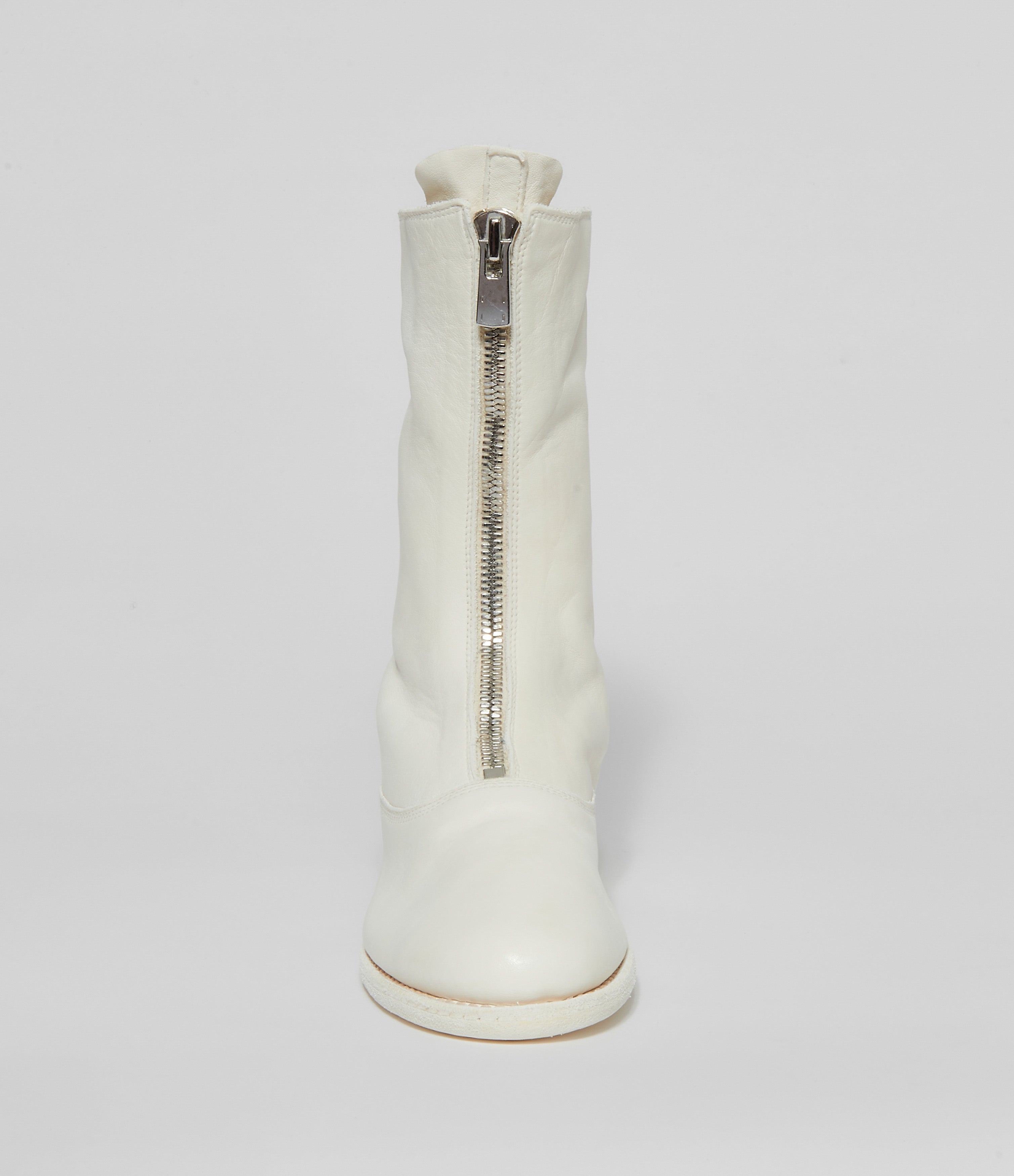 Guidi 310 White Soft Horse Full Grain Front Zip Calf-Length Army Boots