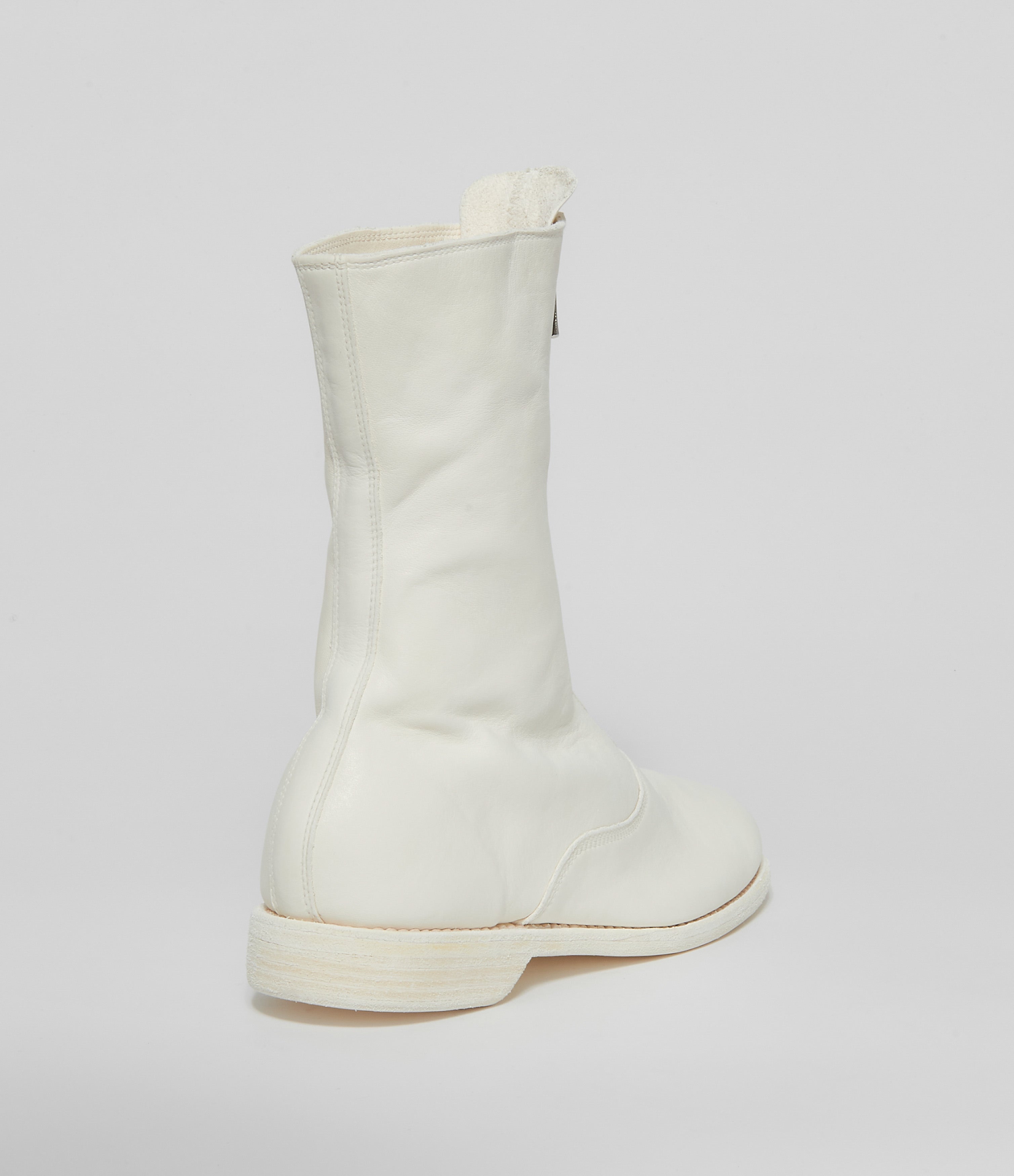 Guidi 310 White Soft Horse Full Grain Front Zip Calf-Length Army Boots