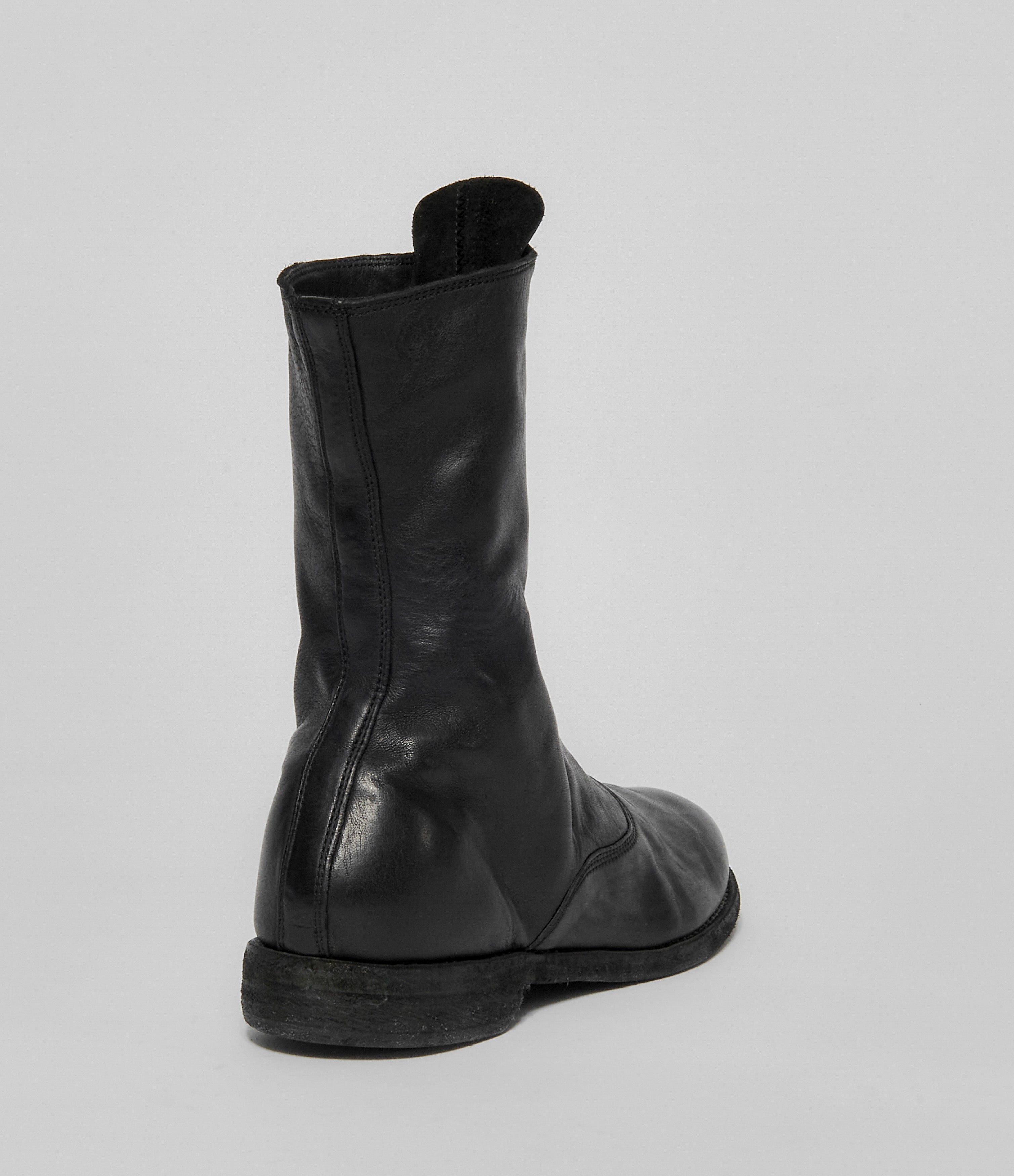 Guidi 310 Black Soft Horse Full Grain Front Zip Calf-Length Army Boots