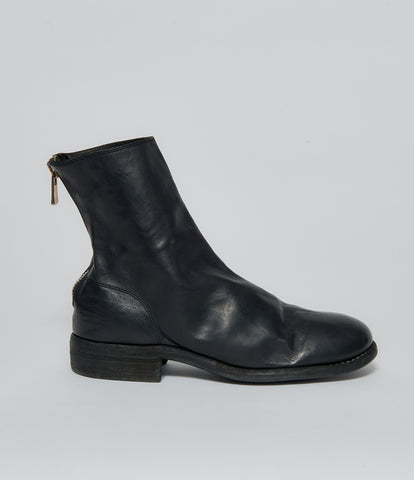Guidi 796 Black Horse Full Grain Back Zip Ankle Boots