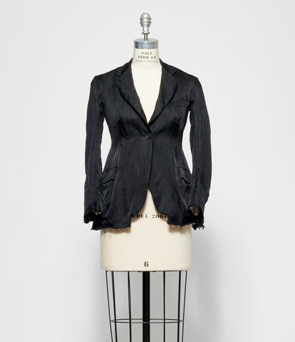 Elena Dawson Caviar Silk Wool 1 Button Hacking Jacket