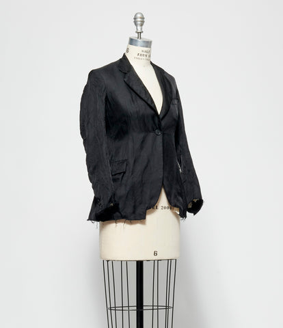 Elena Dawson Caviar Silk Wool 1 Button Hacking Jacket