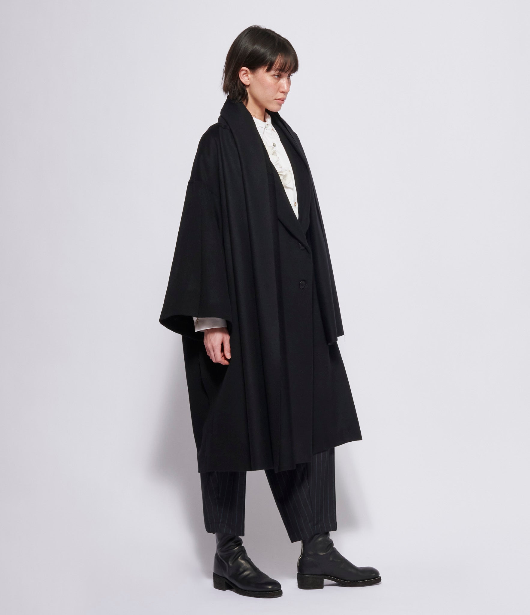 Replika Black, Attached Scarf Coat