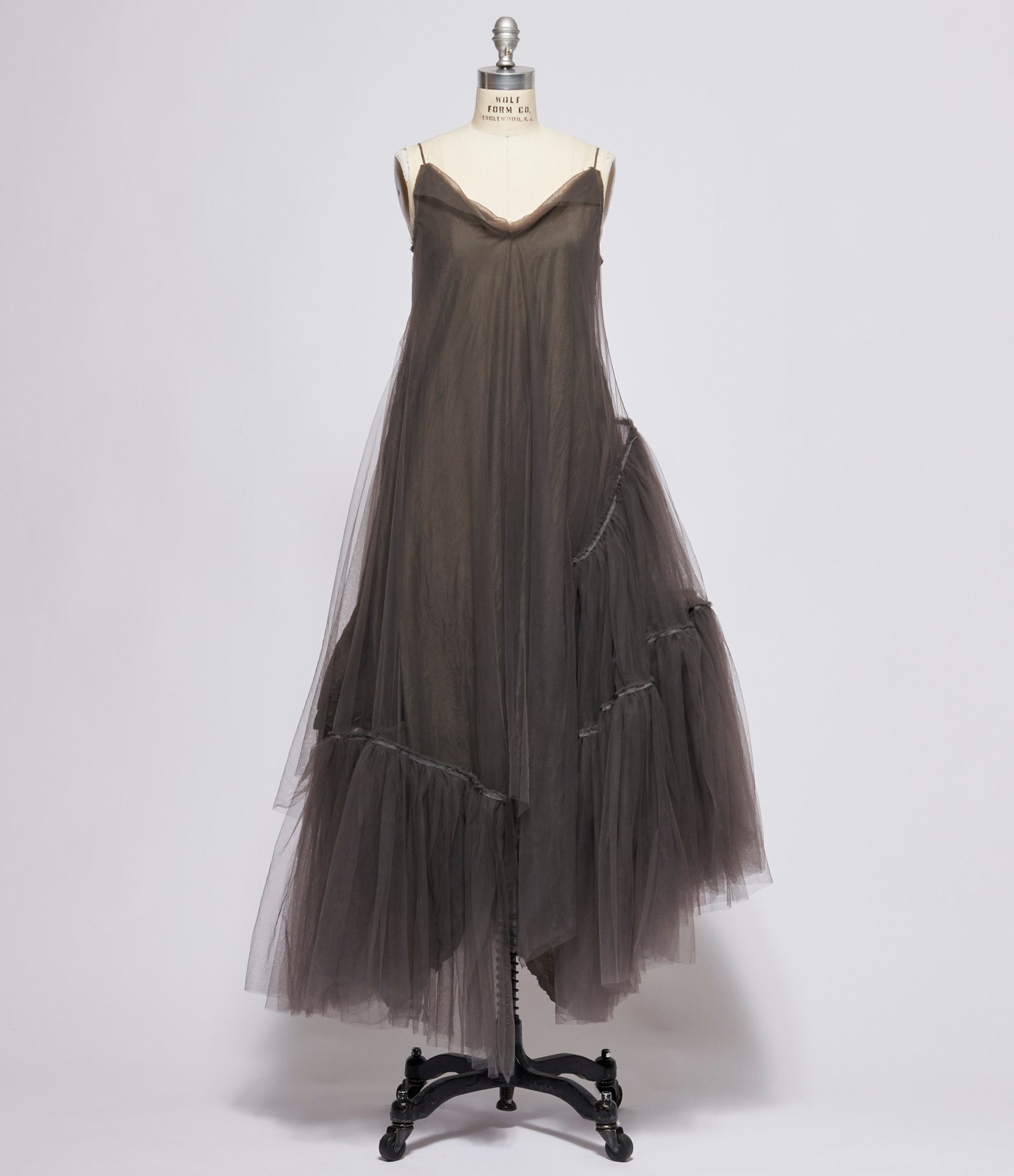 Marc Le Bihan Dark Grey Ruffle Tulle Dress