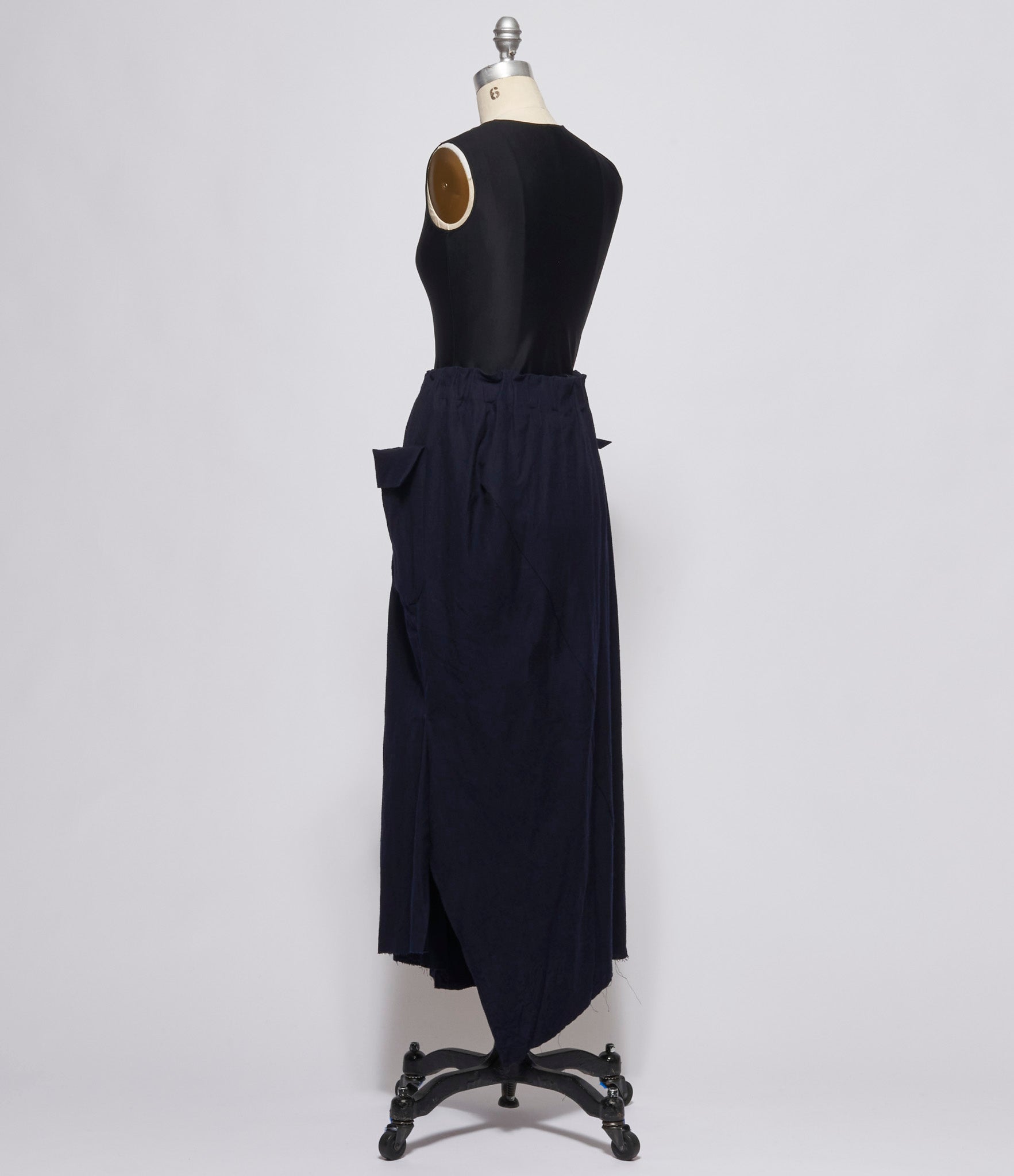 Atelier Suppan Womens Blue Wool Skirt with Front Pocket