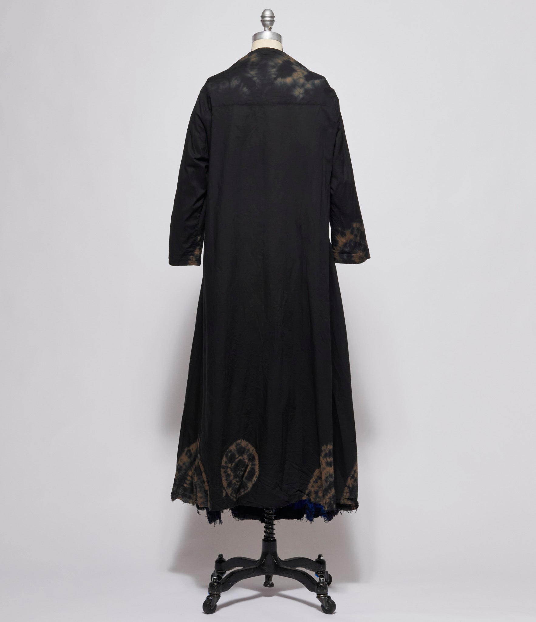 Atelier Suppan Womens Blue/Black Cotton Shirt Dress with Ties