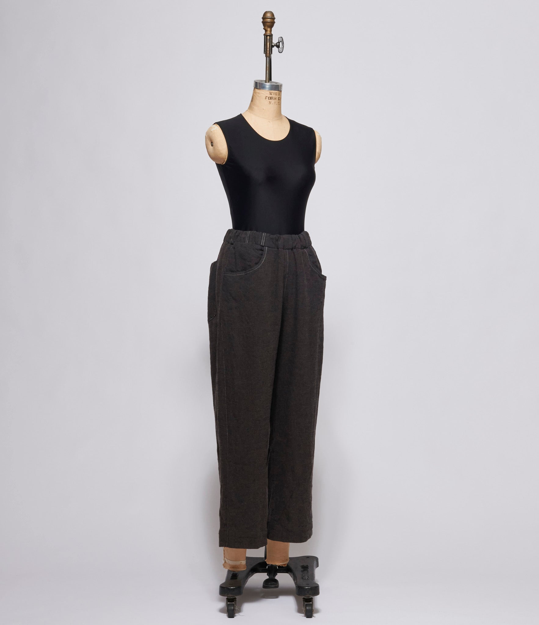 Atelier Suppan Womens Blue Work Trousers Linen Wool