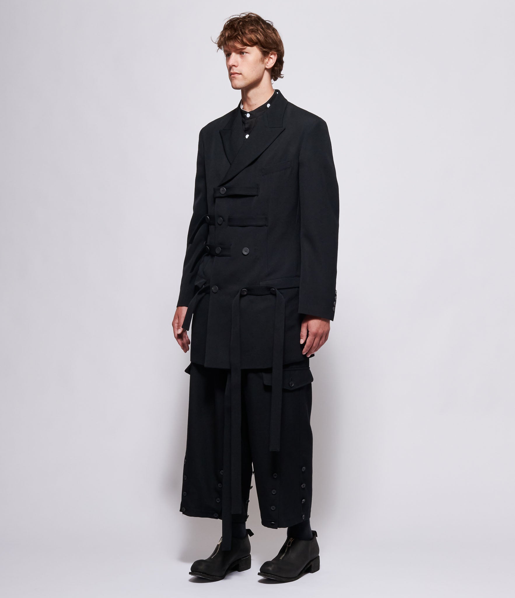 Yohji Yamamoto Pour Homme W-Belted Peaked Jacket