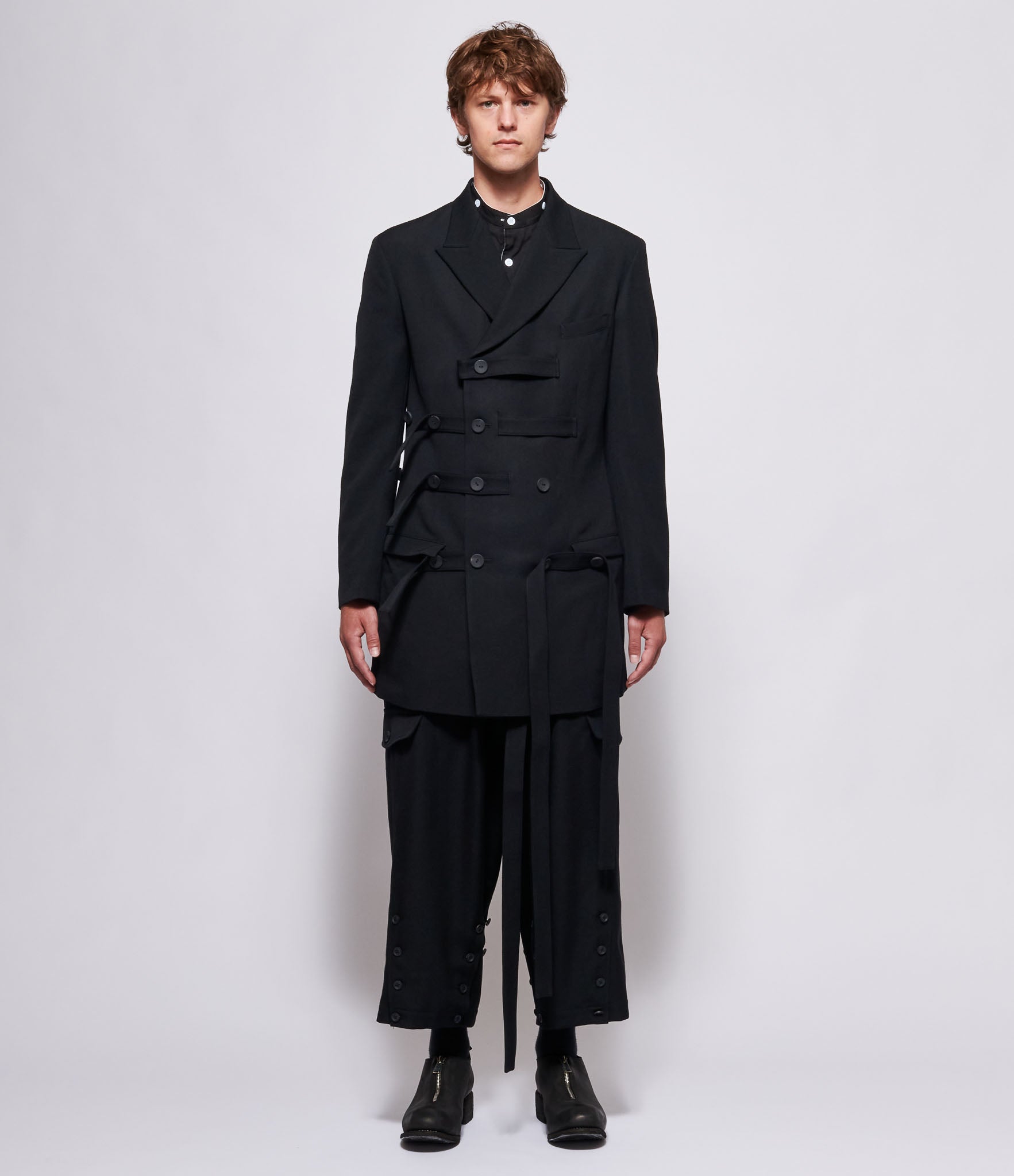 Yohji Yamamoto Pour Homme W-Belted Peaked Jacket