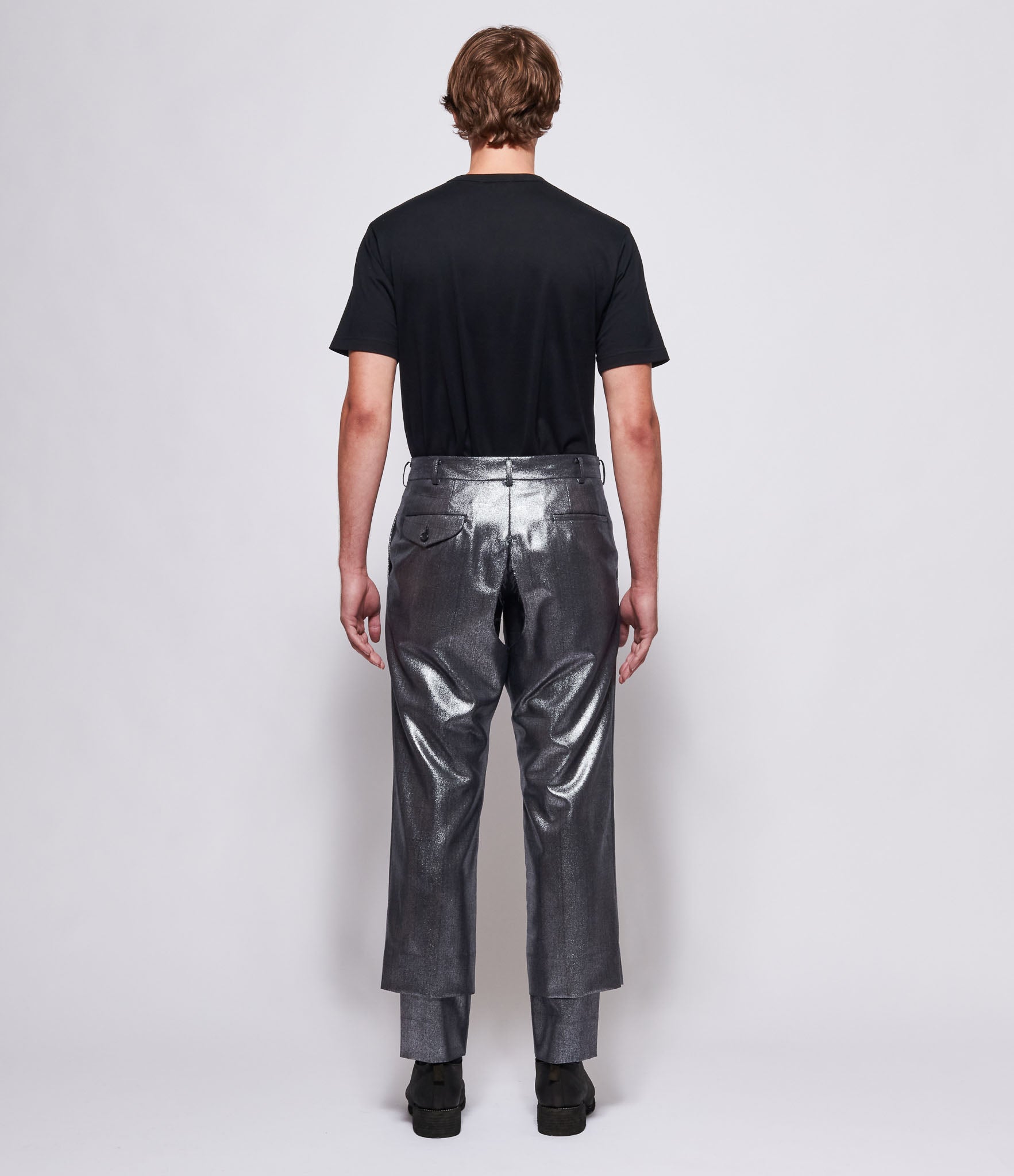 Comme Des Garcons Homme Plus Silver Double Layer Pants