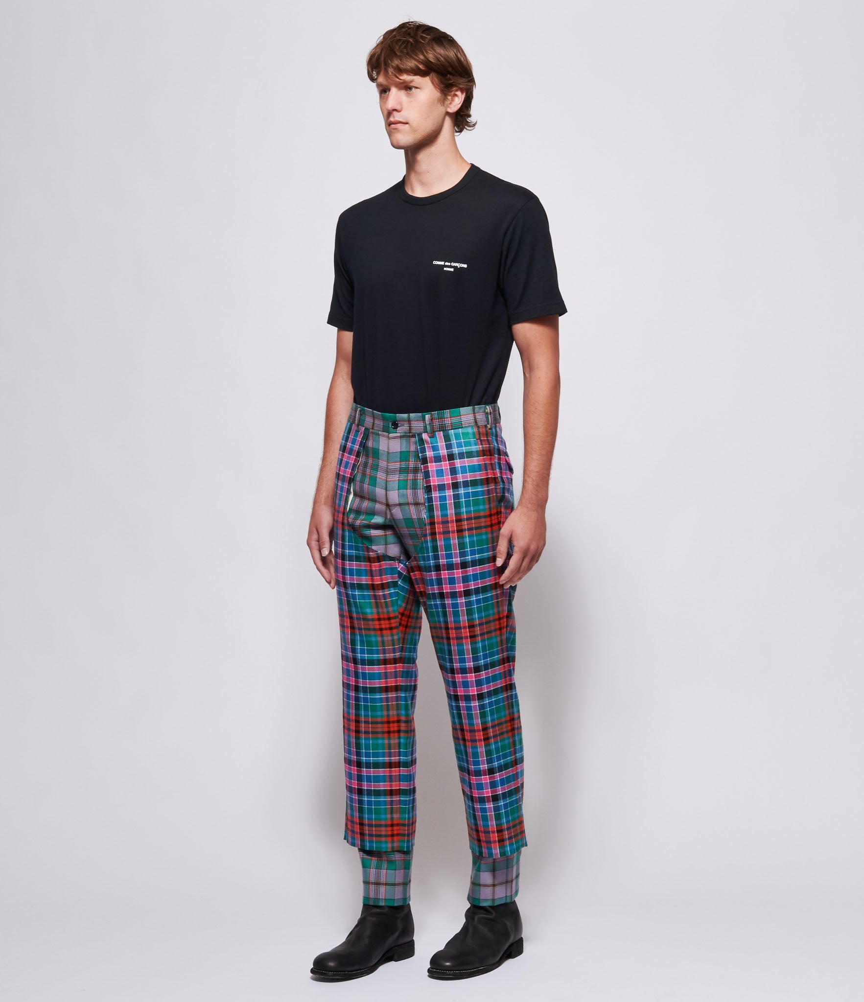 Comme Des Garcons Homme Plus Multicolor Plaid Layered Pants