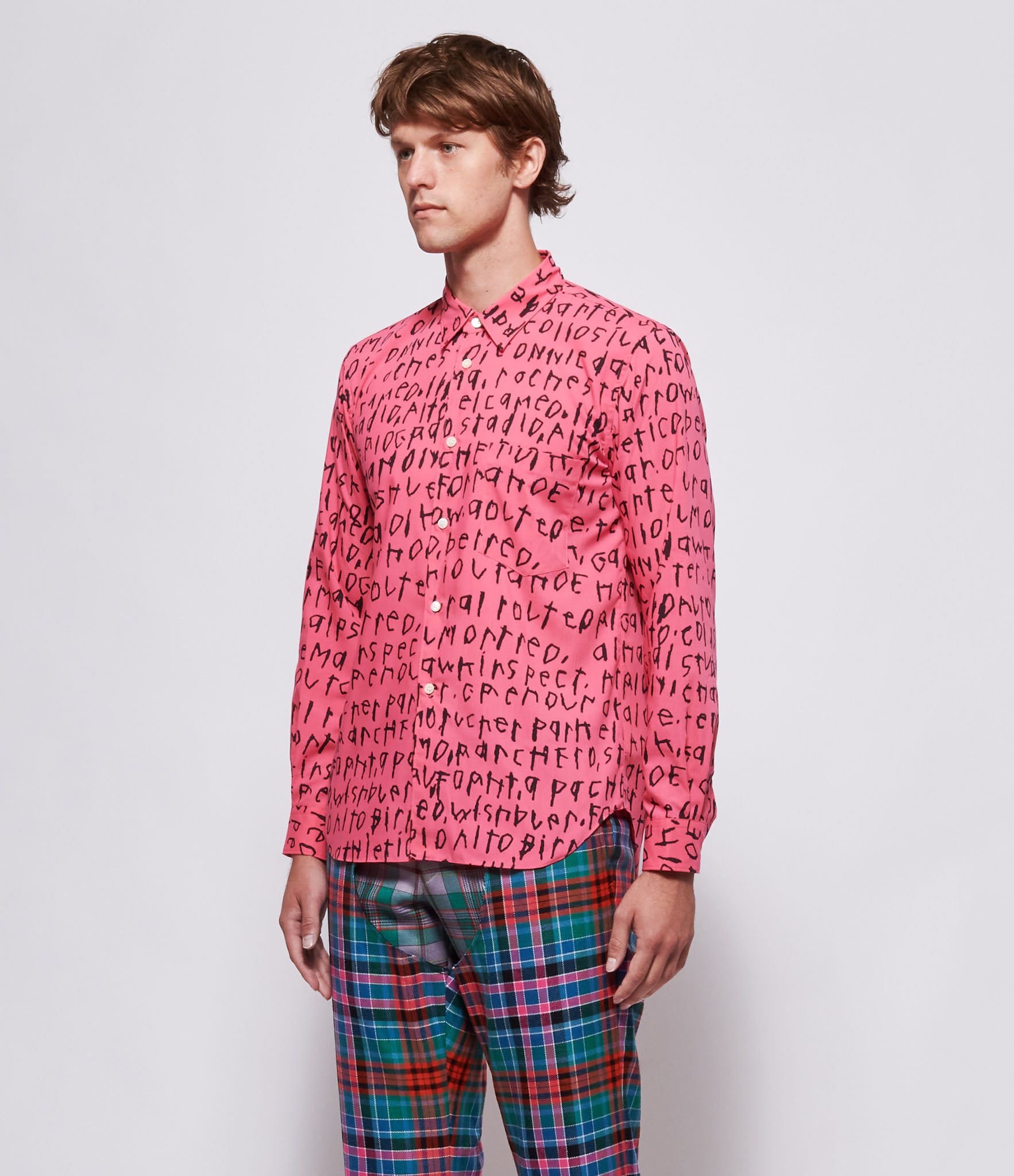 Comme Des Garcons Homme Plus Edward Goss Pink Print Shirt