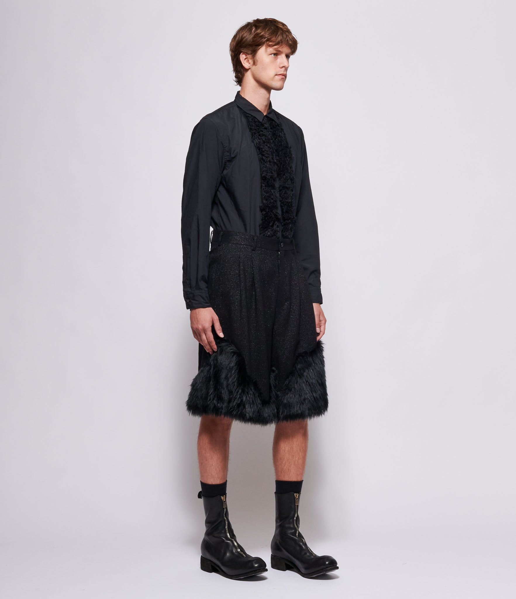 Comme Des Garcons Homme Plus Sparkle Faux Fur Short Pants