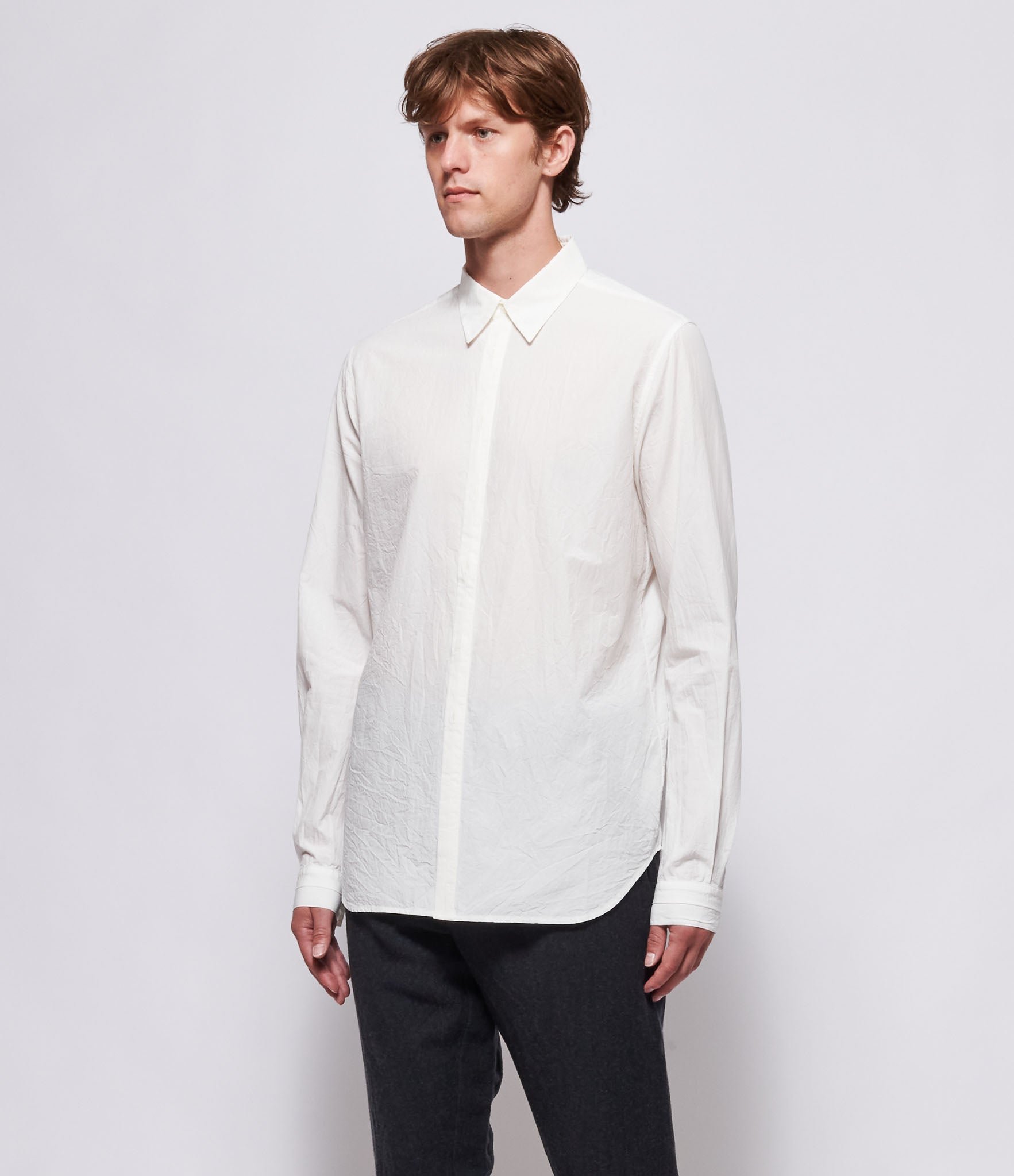 Forme d'Expression Mens White Plaquette Shirt - slim