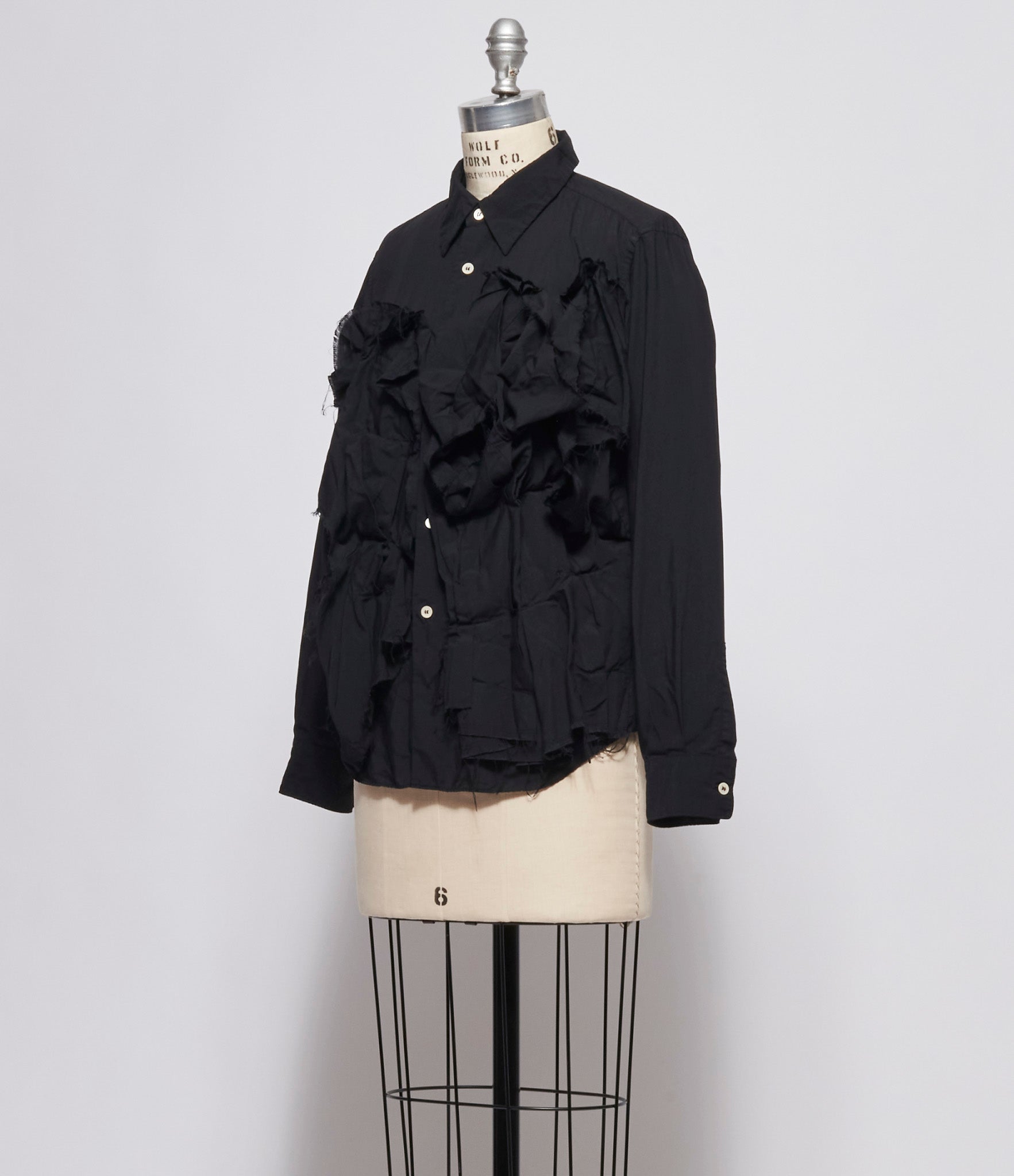 Comme Des Garcon Raw Edge Gathered Front Blouse