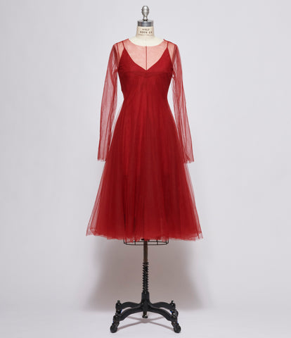 FW24 Marc Le Bihan Womens Gun Red Robe Pince Croix Courte