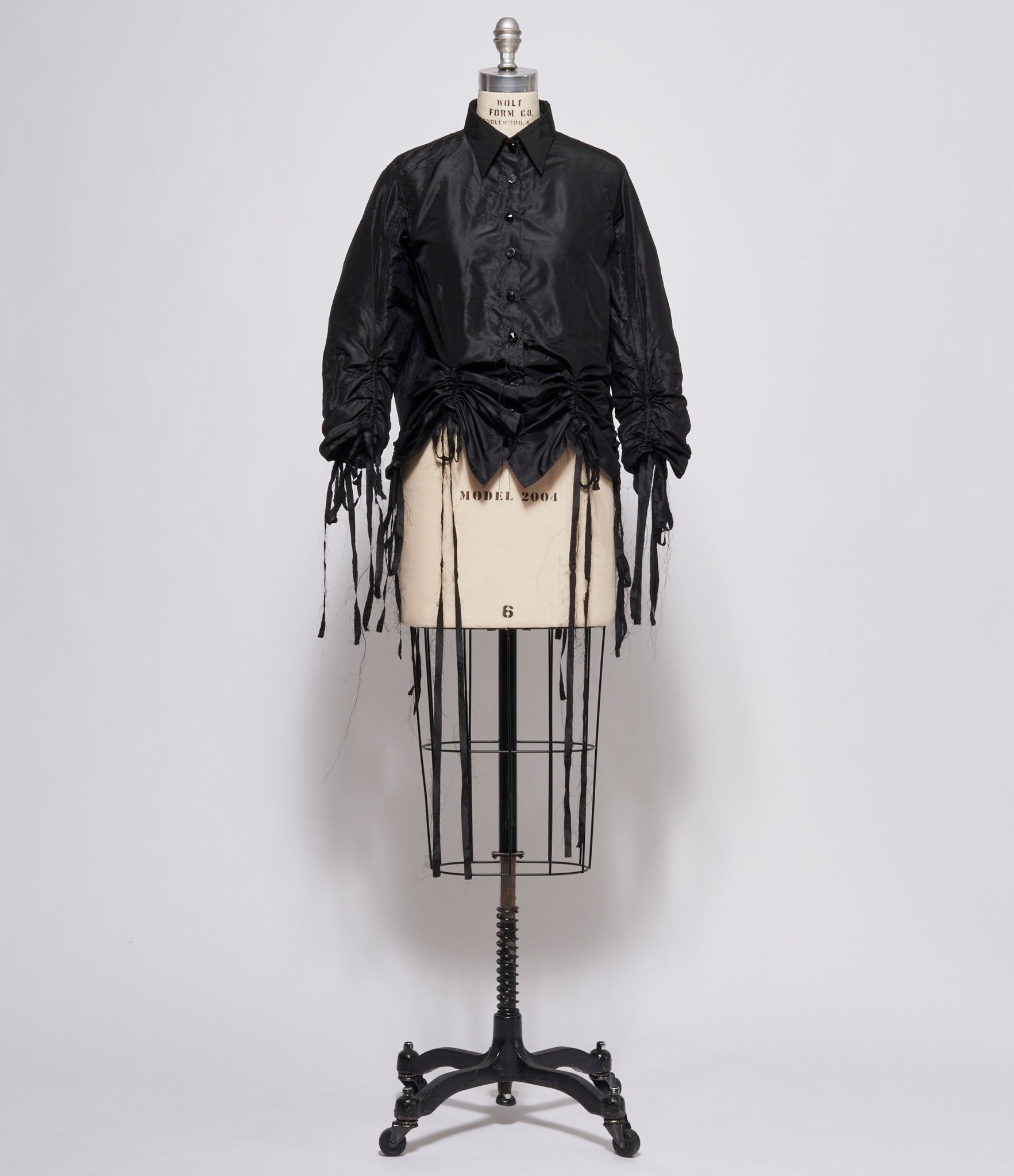 Archivio J.M. Ribot Womens Black Drawstring Shirt