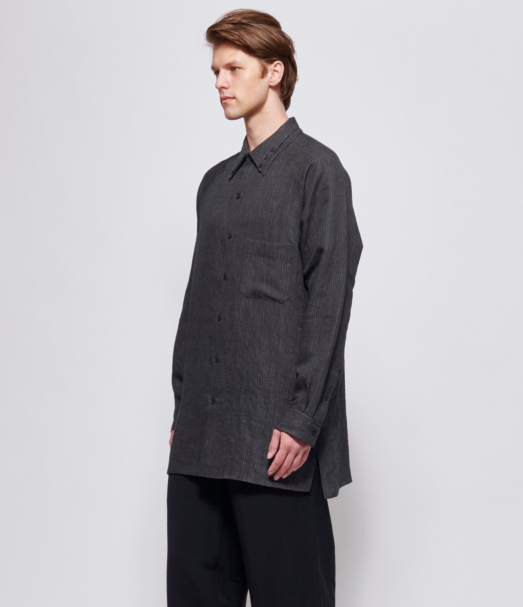 Yohji Yamamoto Pour Homme Black Z-ST Double Collar B Shirt