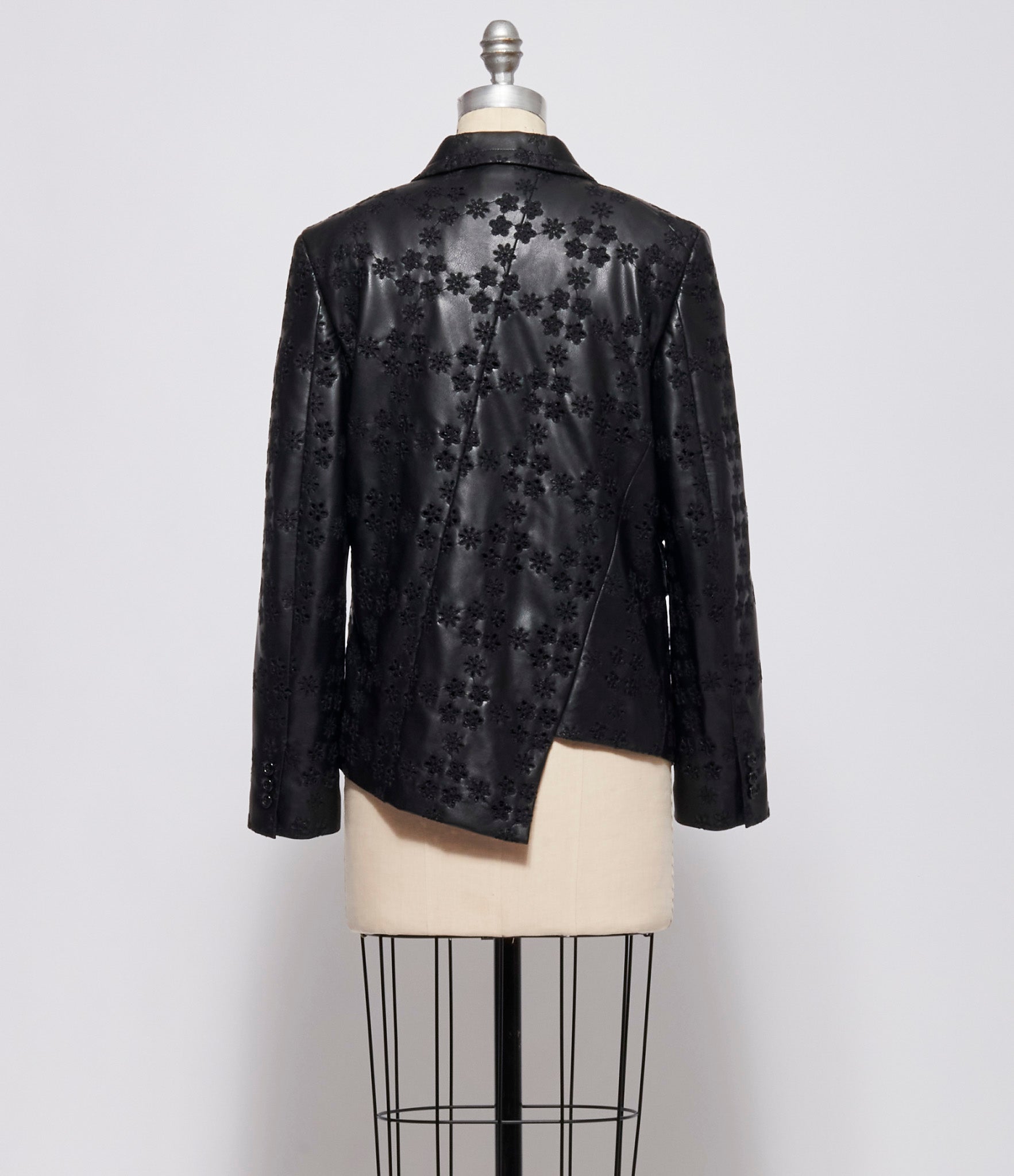 Comme Des Garcon Womens Faux Leather Embroidered Blazer