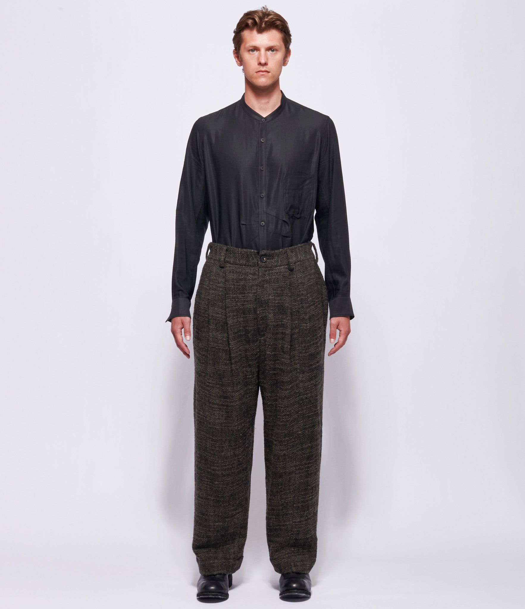 Ziggy Chen Mens Drop Crotch Wide-Leg Trousers