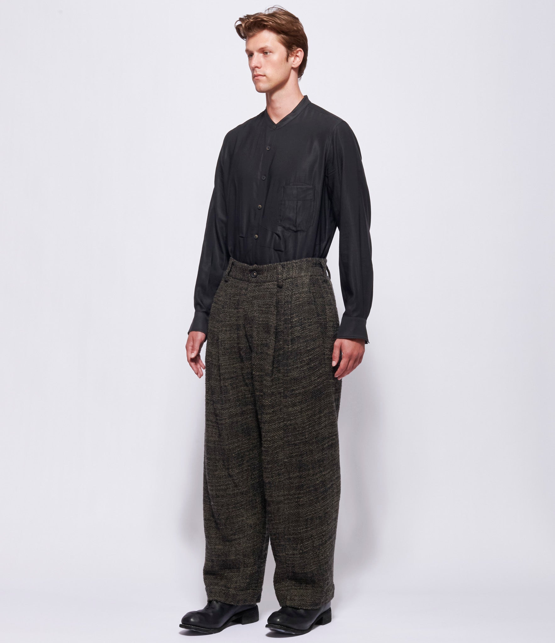 Ziggy Chen Mens Drop Crotch Wide-Leg Trousers