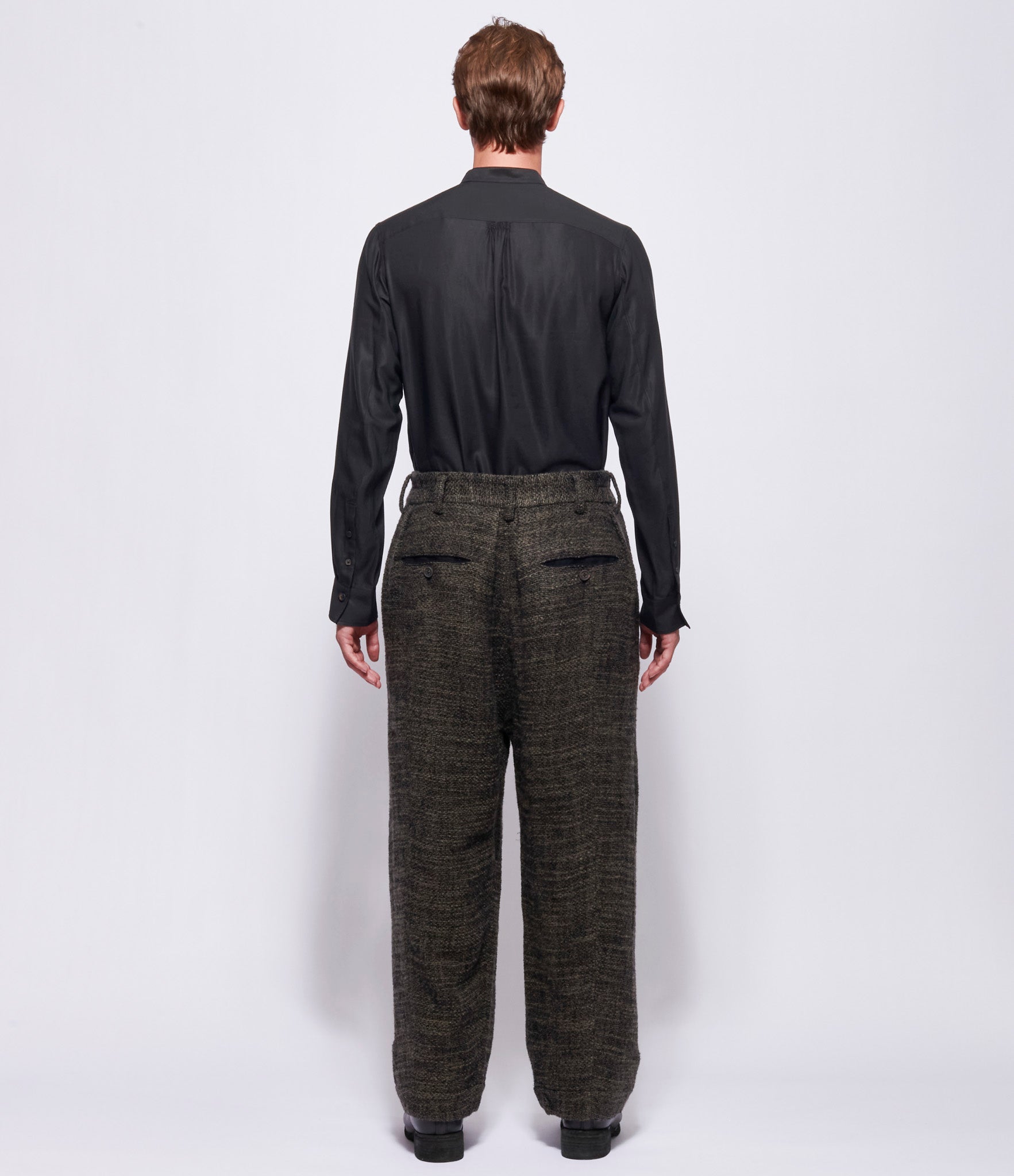 Ziggy Chen Mens Drop Crotch Wide-Leg Trousers