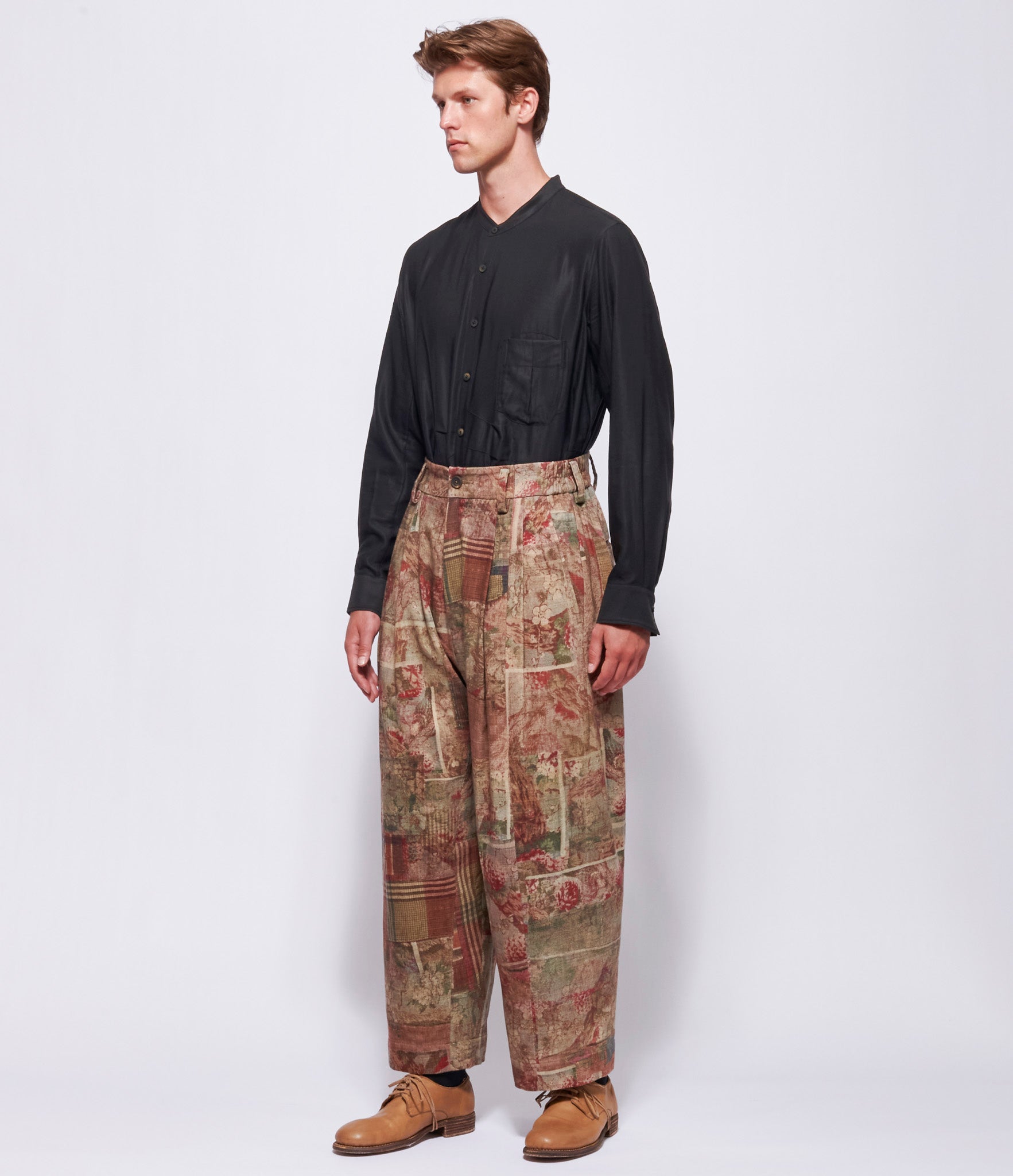 Ziggy Chen Mens Corduroy Wide-Leg Trousers