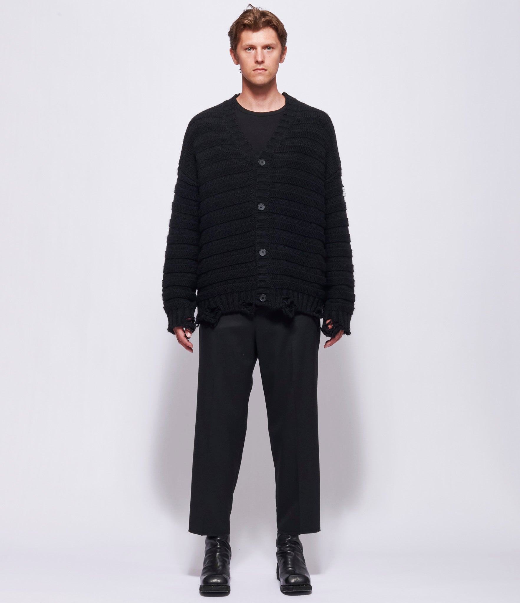 MM6 Maison Margiela Mens Distressed Knit Cardigan