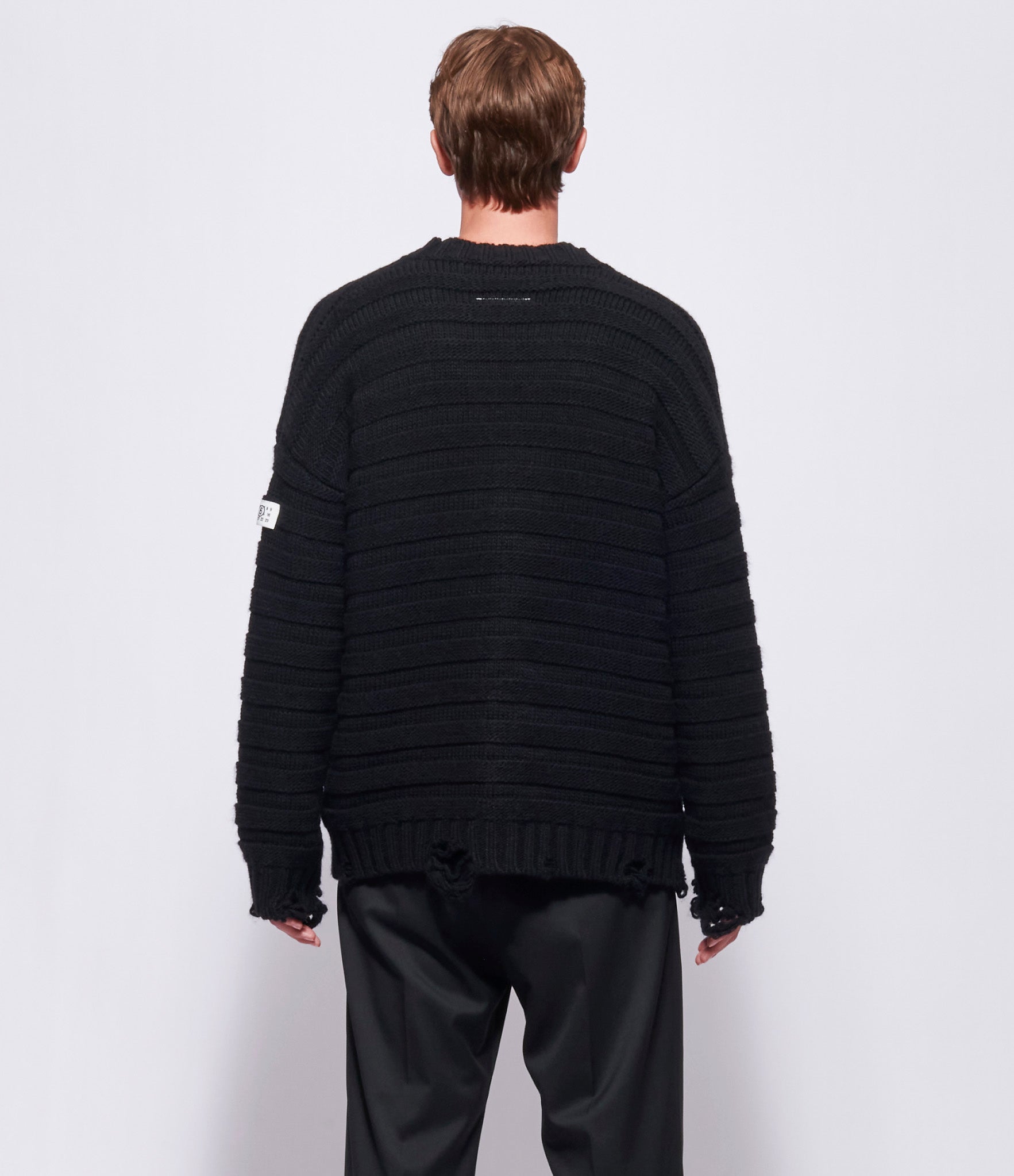 MM6 Maison Margiela Mens Distressed Knit Cardigan