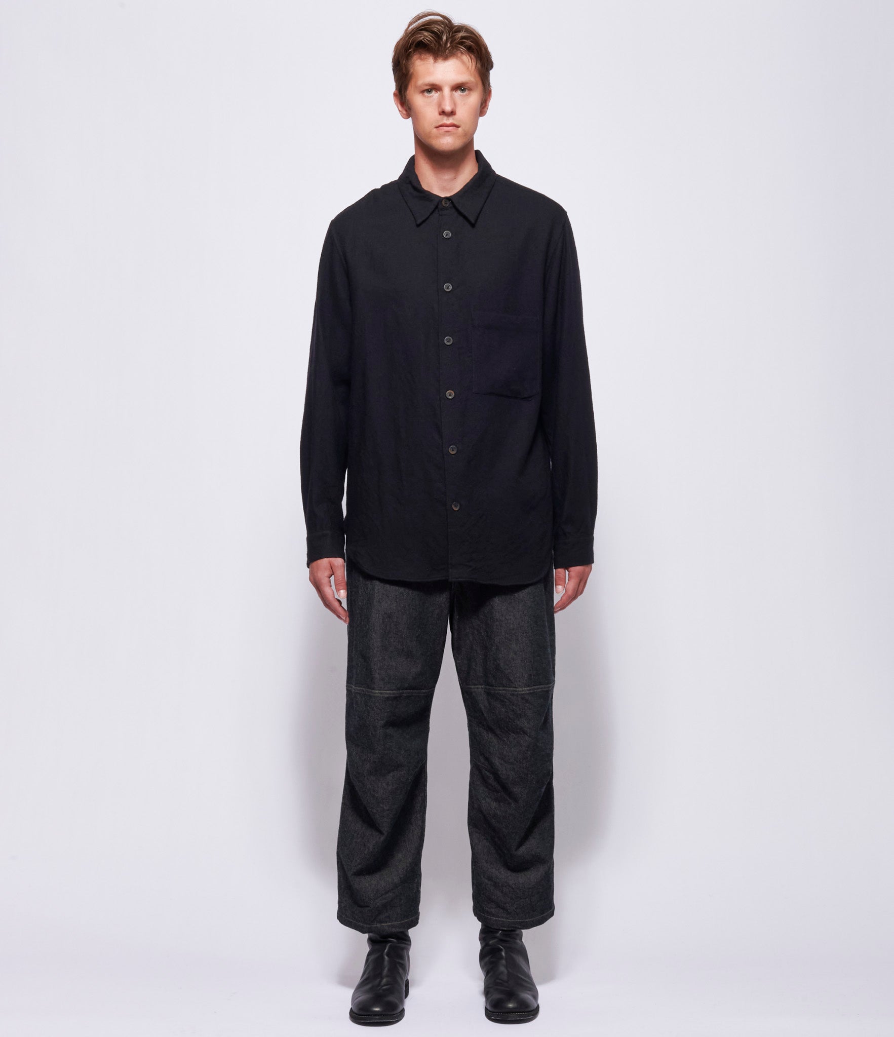 Forme d'Expression Mens Black Utility Relaxed Shirt