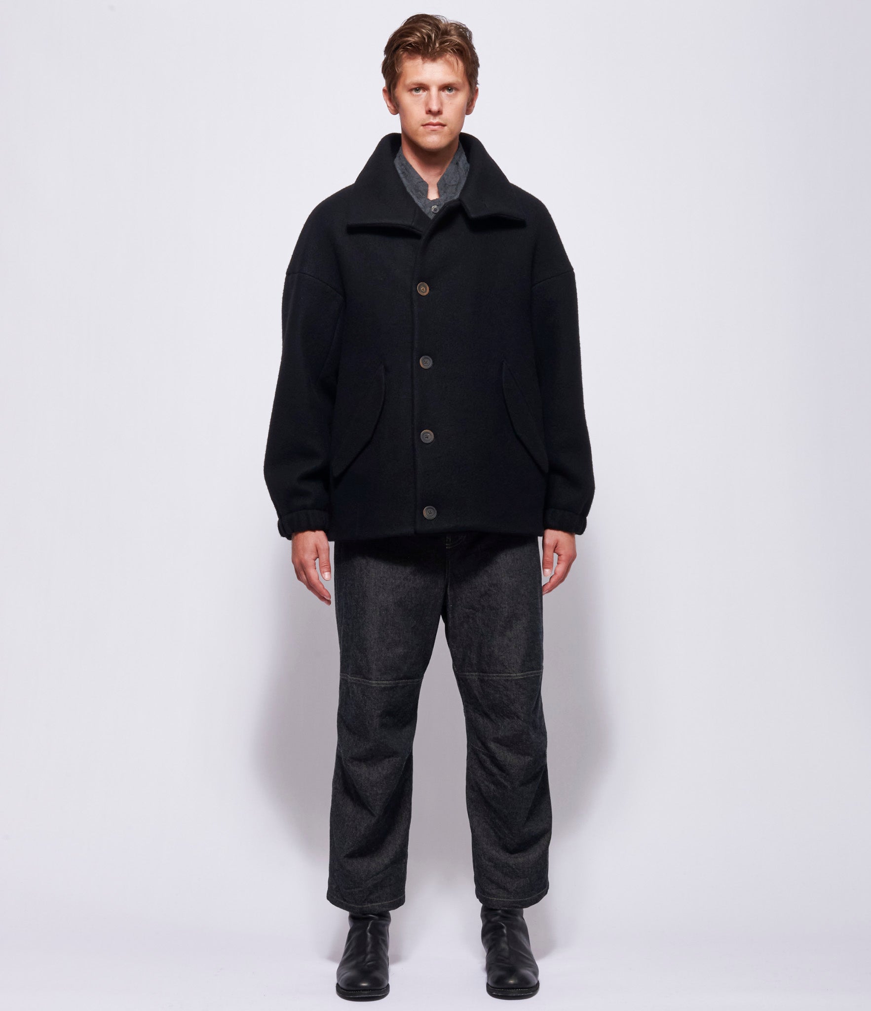 Forme d'Expression Mens Black Bomber Coat