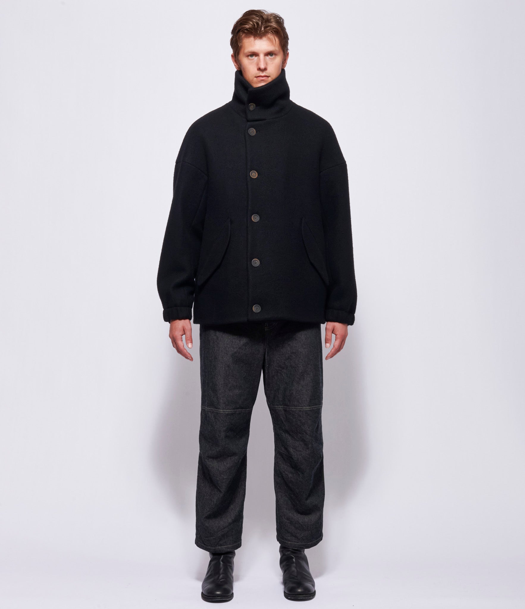 Forme d'Expression Mens Black Bomber Coat