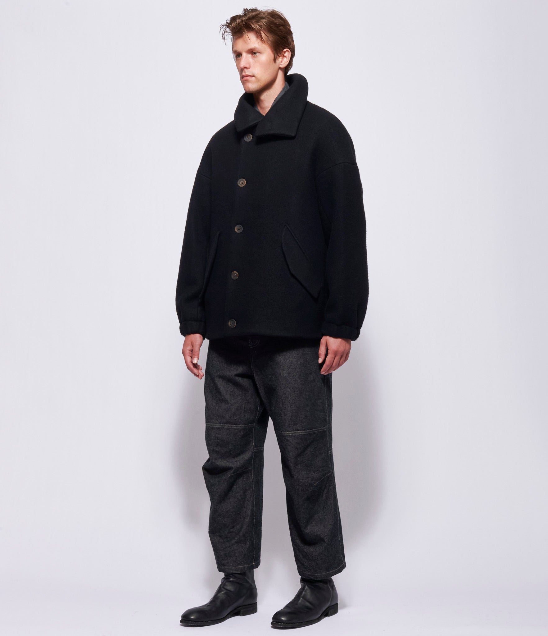 Forme d'Expression Mens Black Bomber Coat