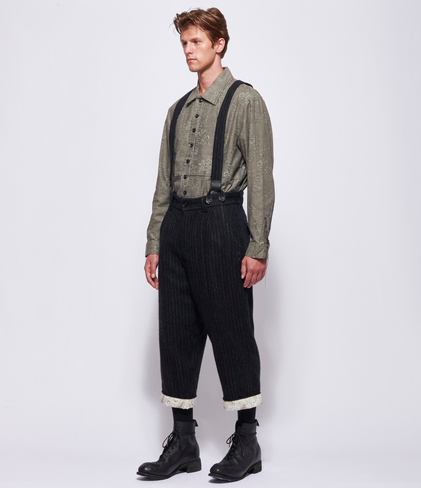 A Tentative Atelier Men George Black Stripe Trousers