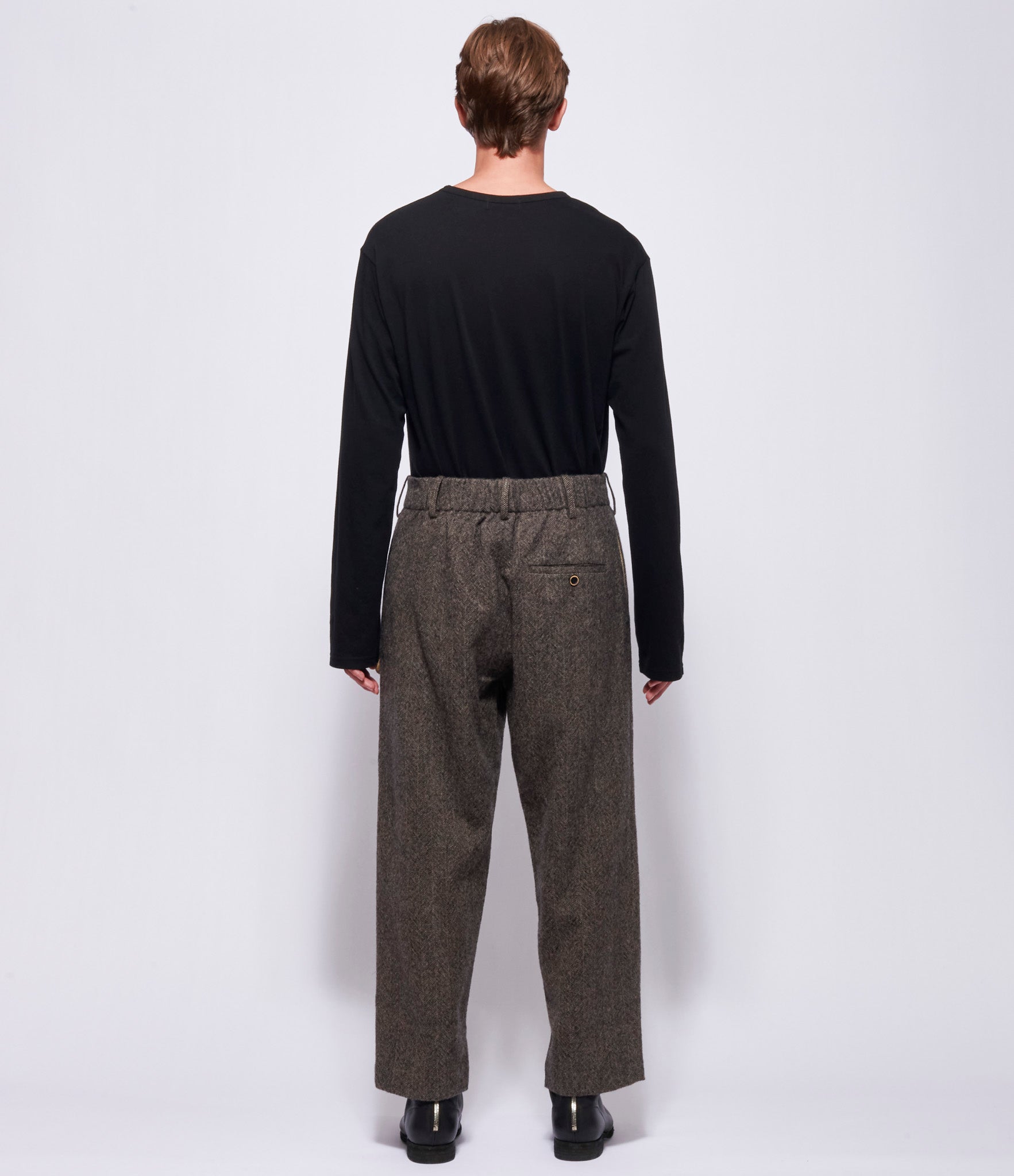 Uma Wang Mens Black/Tan Paxton Pants