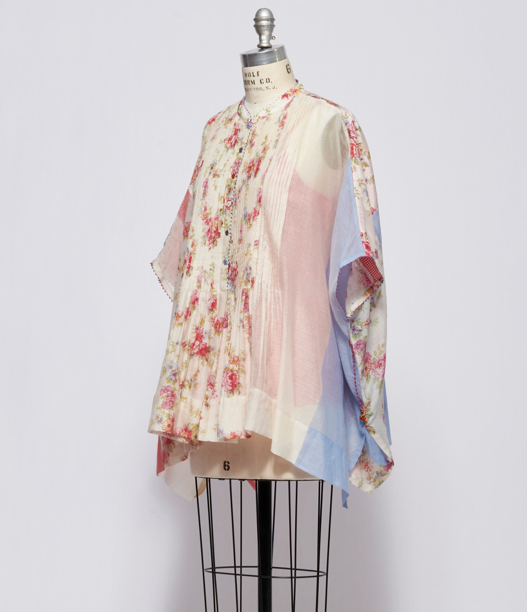 Pero Womens Floral and Colorblocked  Top