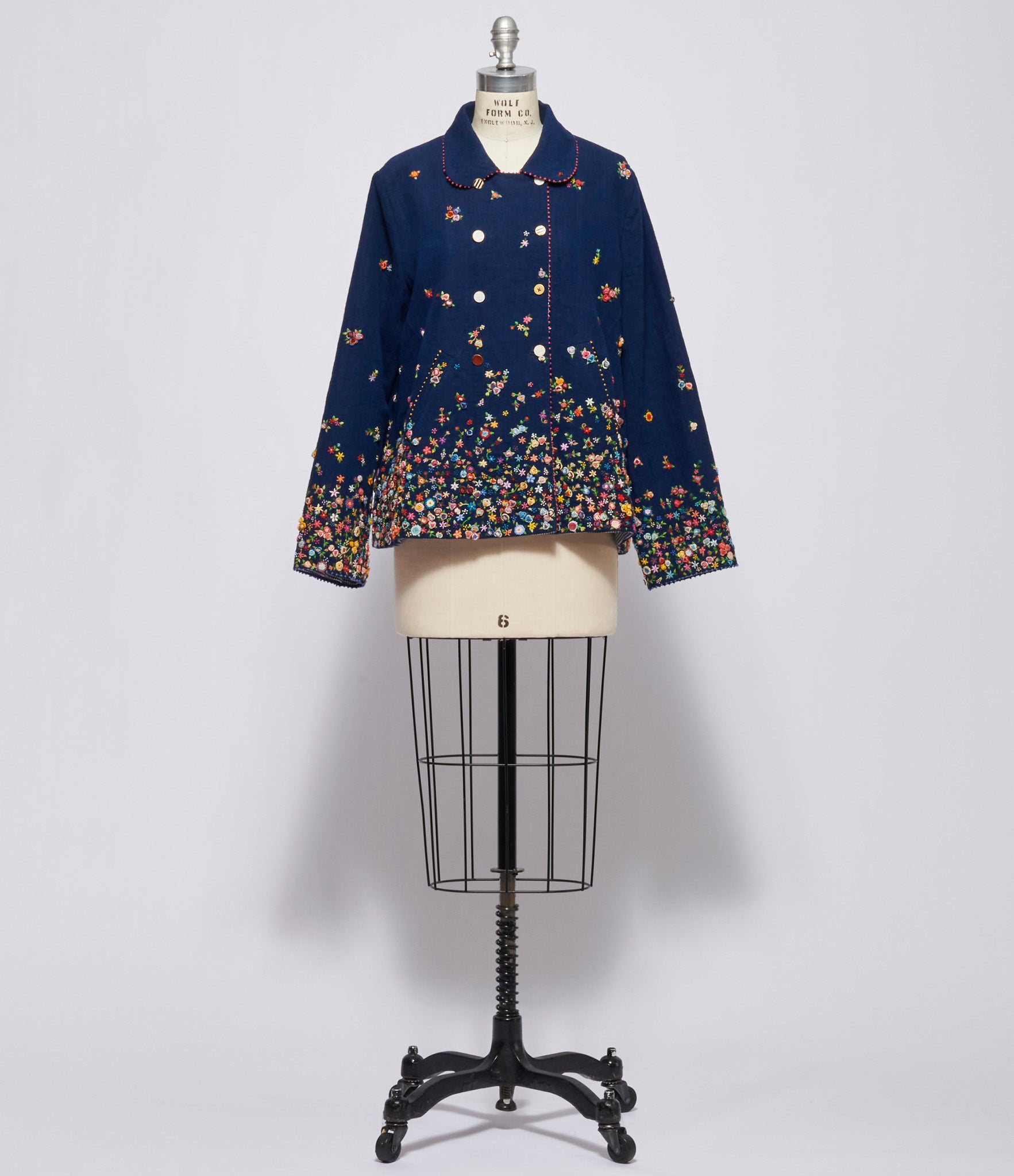 Pero Womens Navy Embroidered Jacket