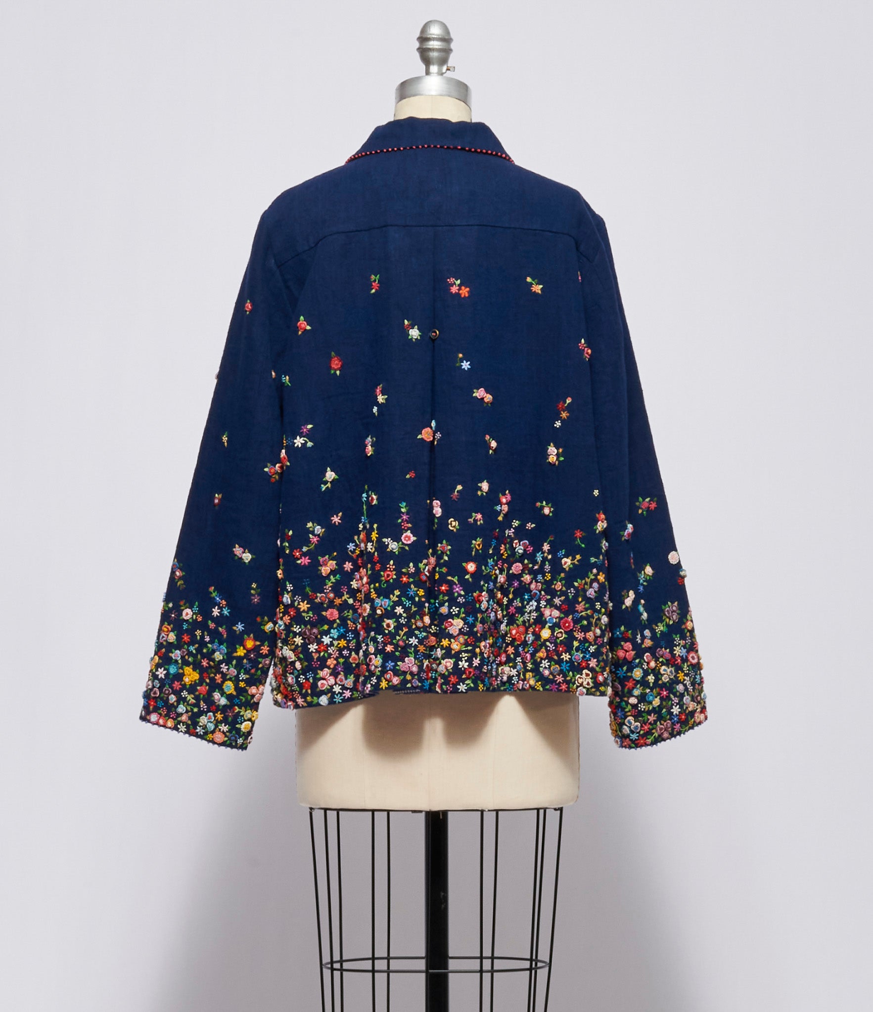 Pero Womens Navy Embroidered Jacket