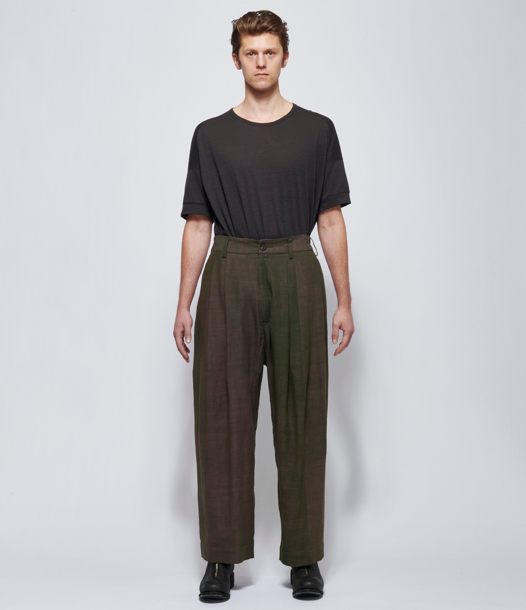 Ziggy Chen Mens Drop Crotch Wide Leg Trousers