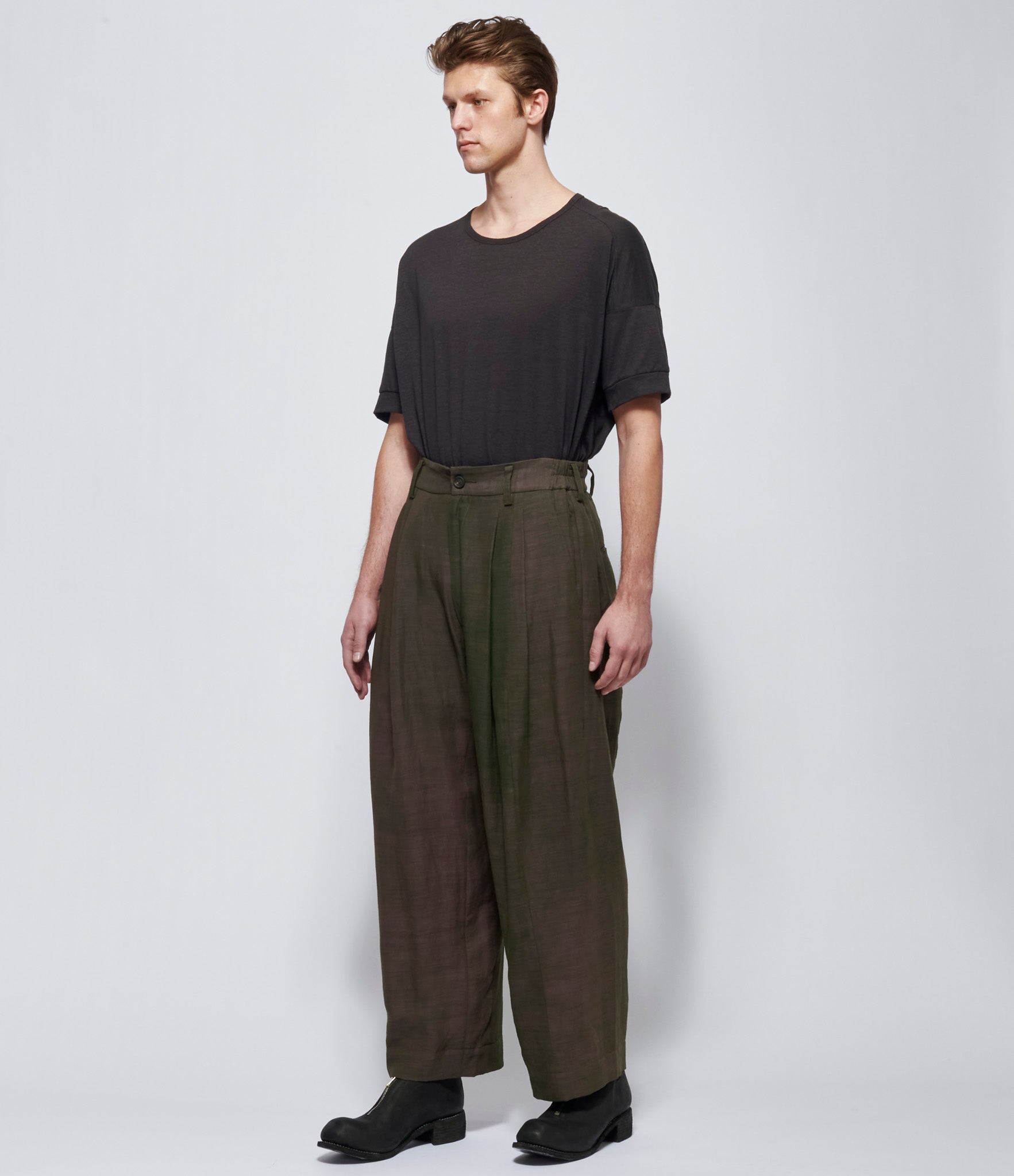 Ziggy Chen Mens Drop Crotch Wide Leg Trousers