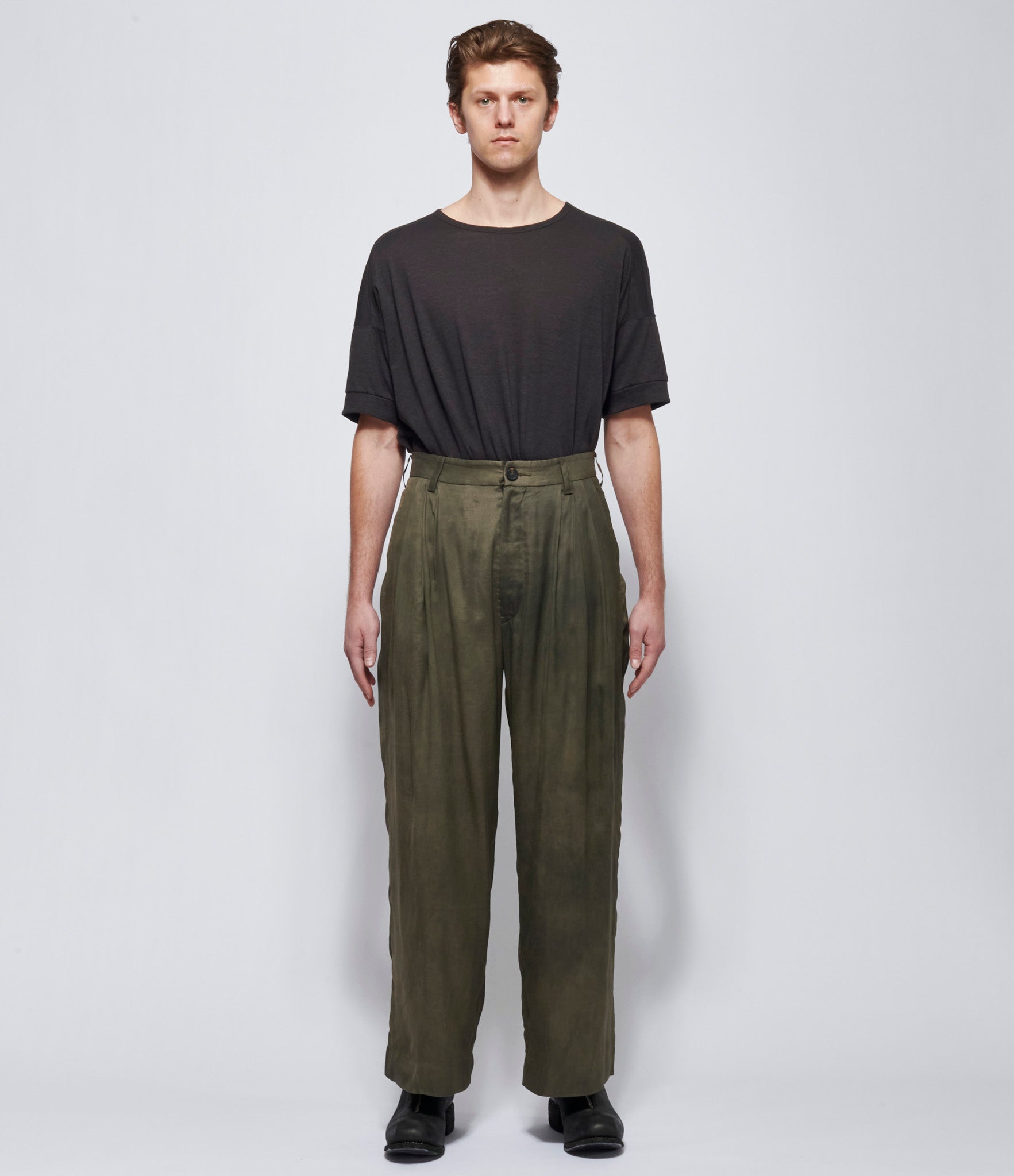 Ziggy Chen Mens Straight Leg Wide Trousers