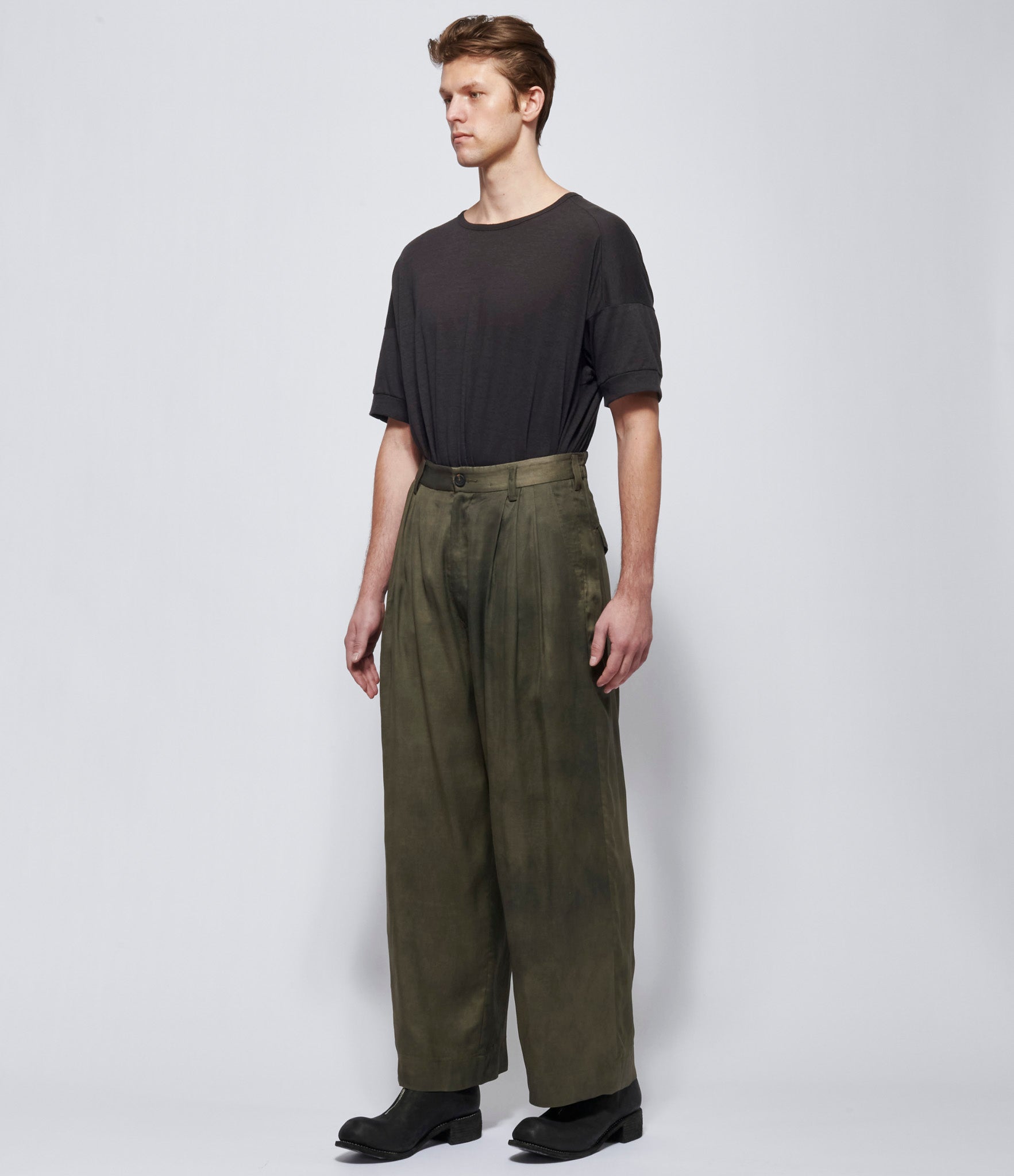 Ziggy Chen Mens Straight Leg Wide Trousers