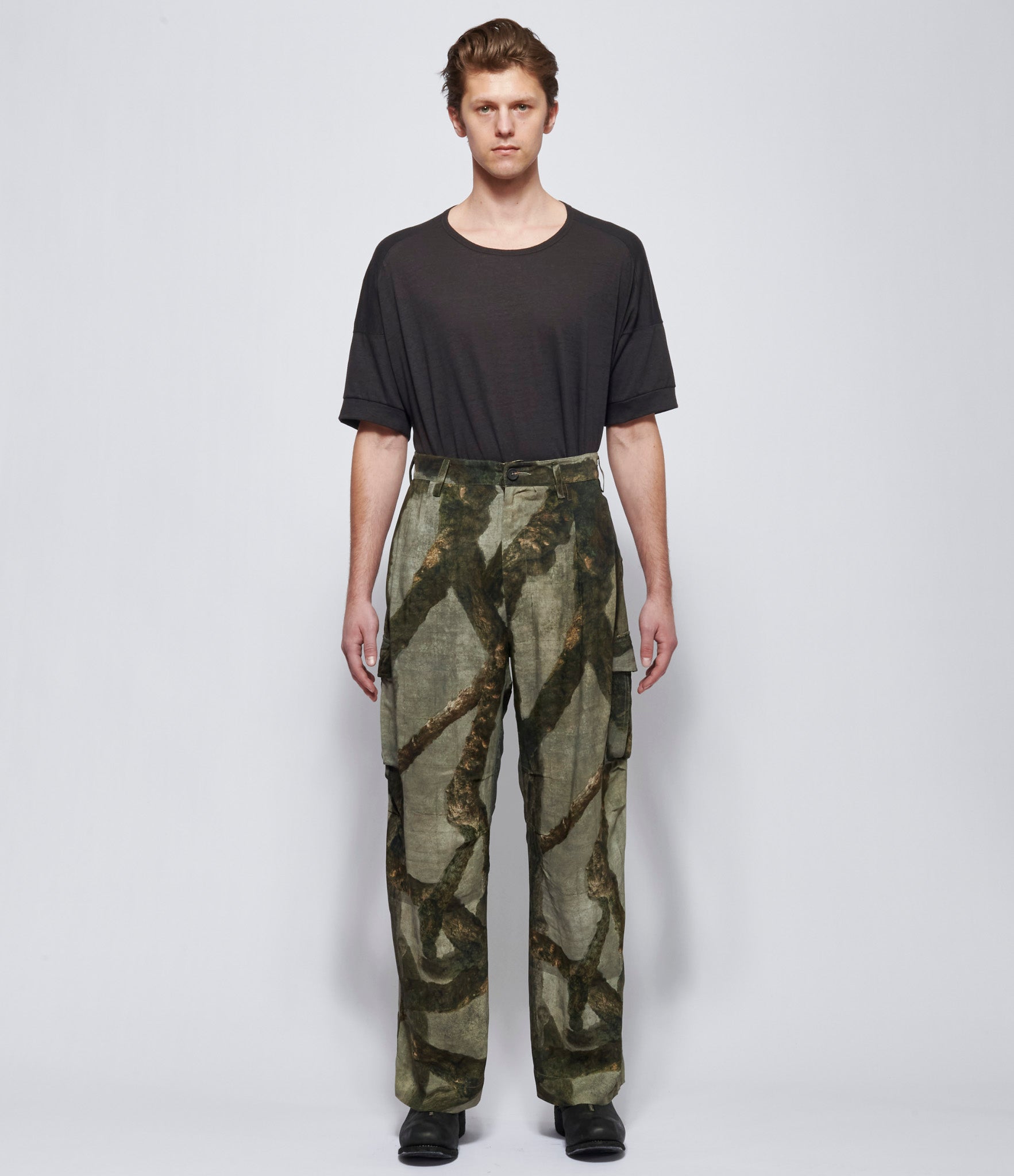 Ziggy Chen Mens Digital Print Cargo Trousers